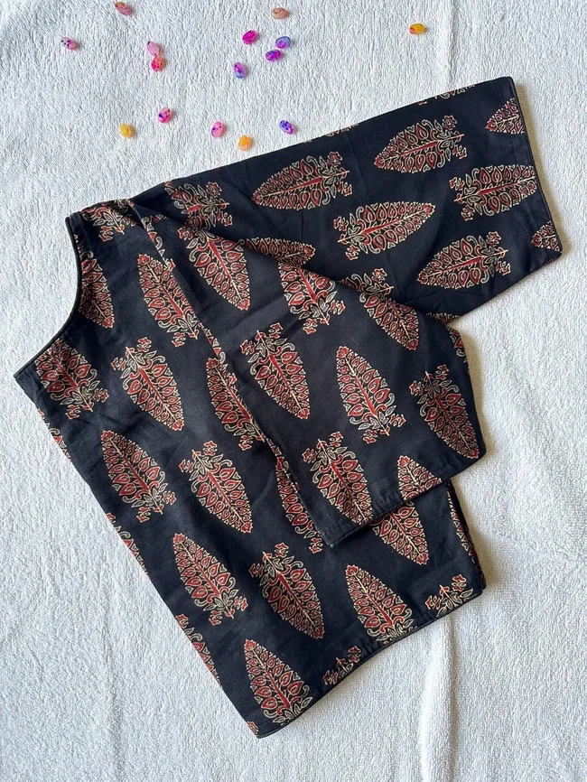 Fab Ajrakh 5 HandBlock Cotton Blouse