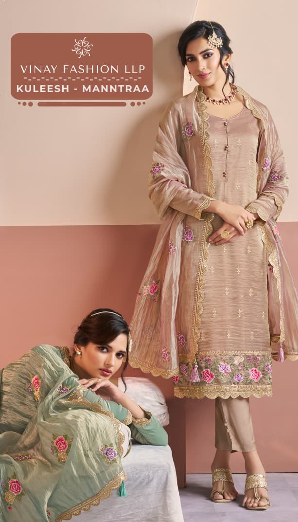 Vinay Kuleesh Manntraa Silk Embroidered Work Salwar Kameez