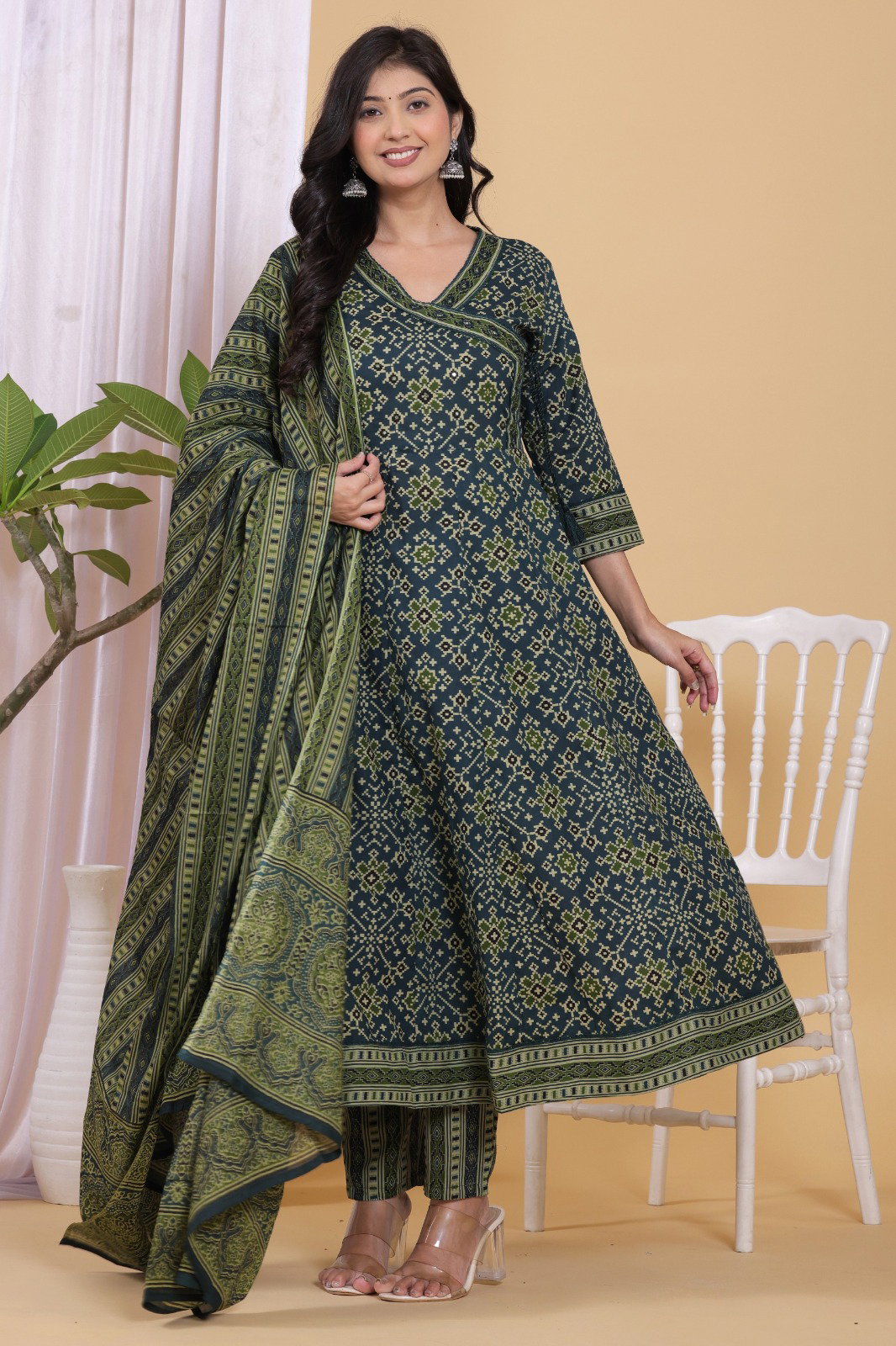 Naisha K 524 Cotton Beautiful Designer Anarkali Pant And Dupatta