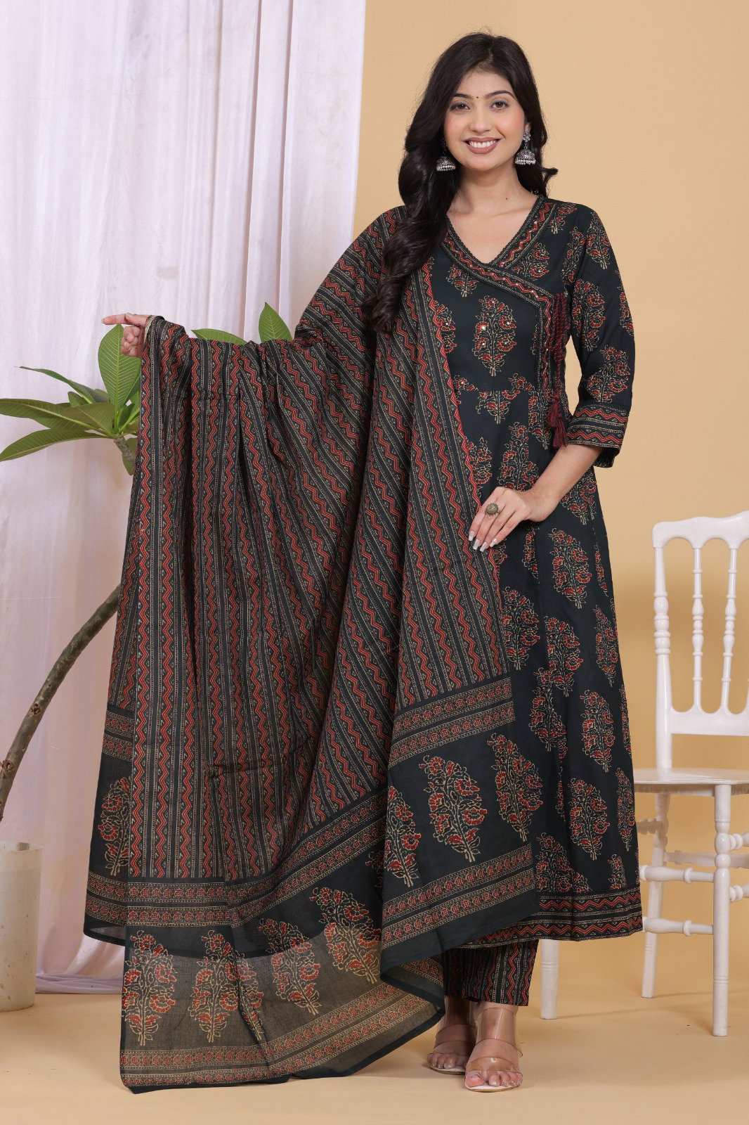 Naisha K 524 Cotton Beautiful Designer Anarkali Pant And Dupatta