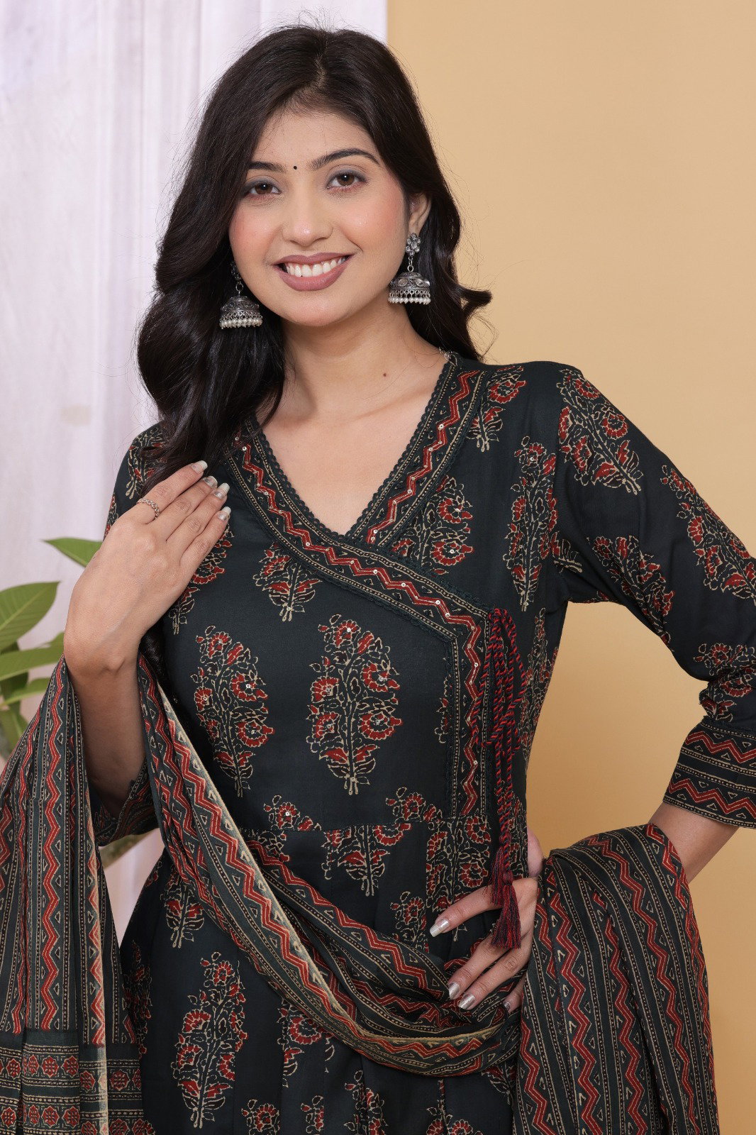 Naisha K 524 Cotton Beautiful Designer Anarkali Pant And Dupatta