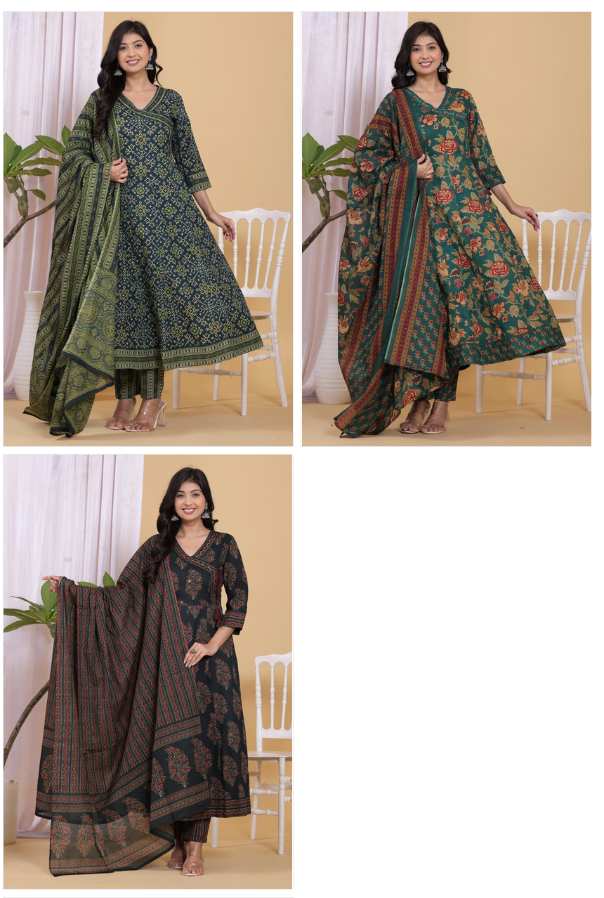 Naisha K 524 Cotton Beautiful Designer Anarkali Pant And Dupatta