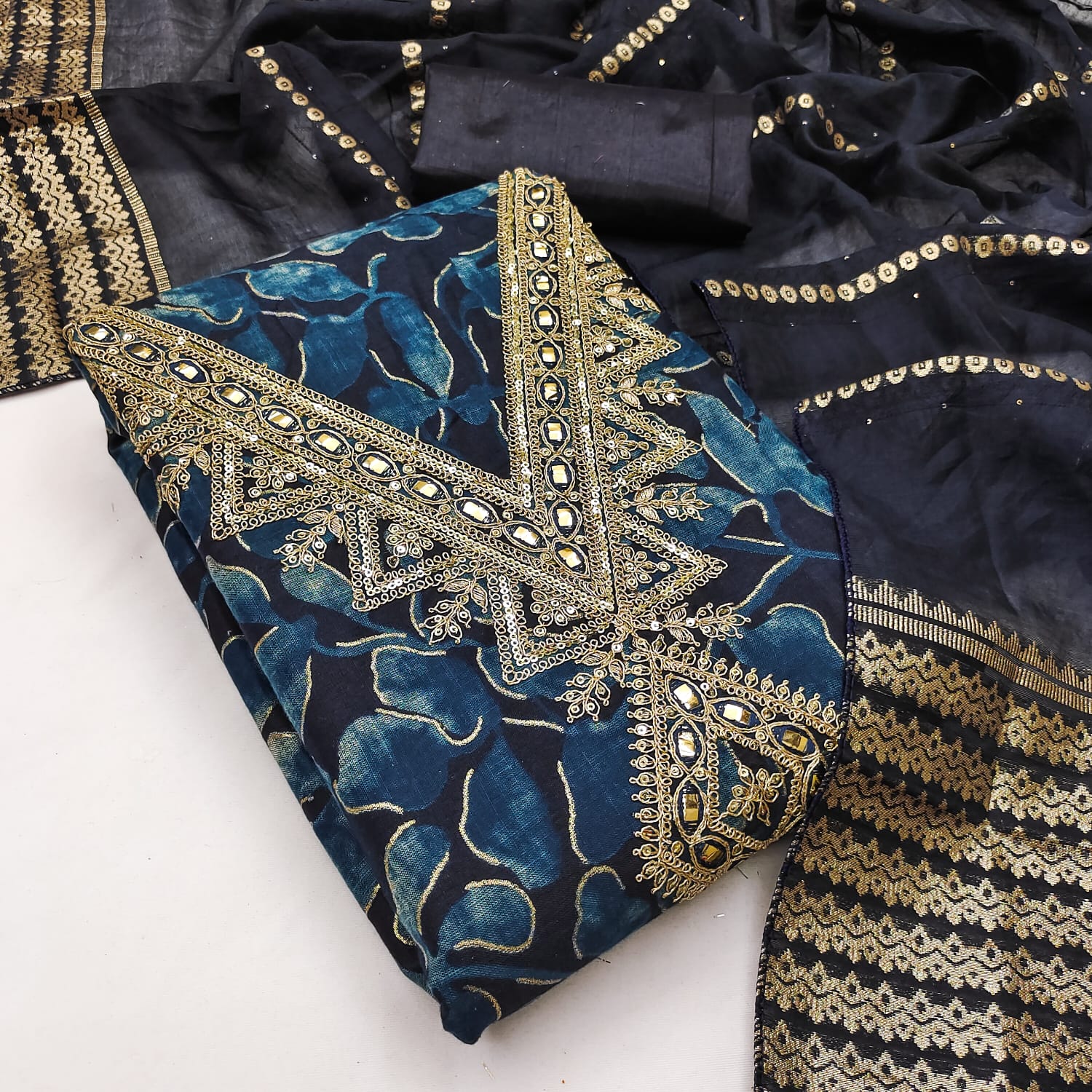 Designer Carnival Vol 1 Roman Front & Black Print Dress material Collection 