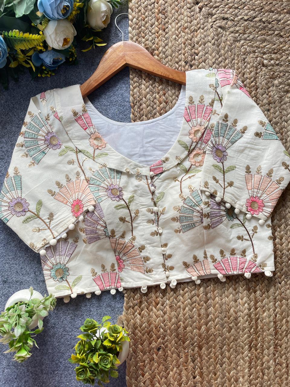 Fab Khadi Color Vol 1 Embroidered Khadi Blouse Collection