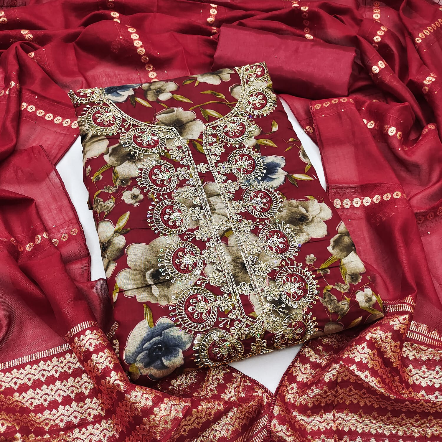 Designer Carnival Vol 2 Roman Front & Black Print Dress material Collection