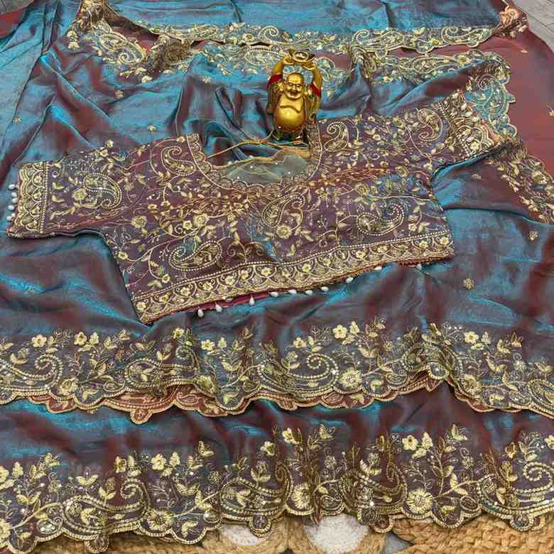 Kc 96 Space Silk Dual Shade Zari Worked Premium Saree Collection