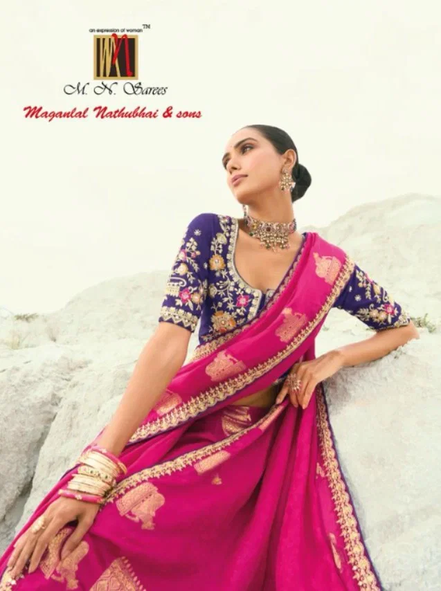 MN 8200 Series Viscose Satin Silk Saree