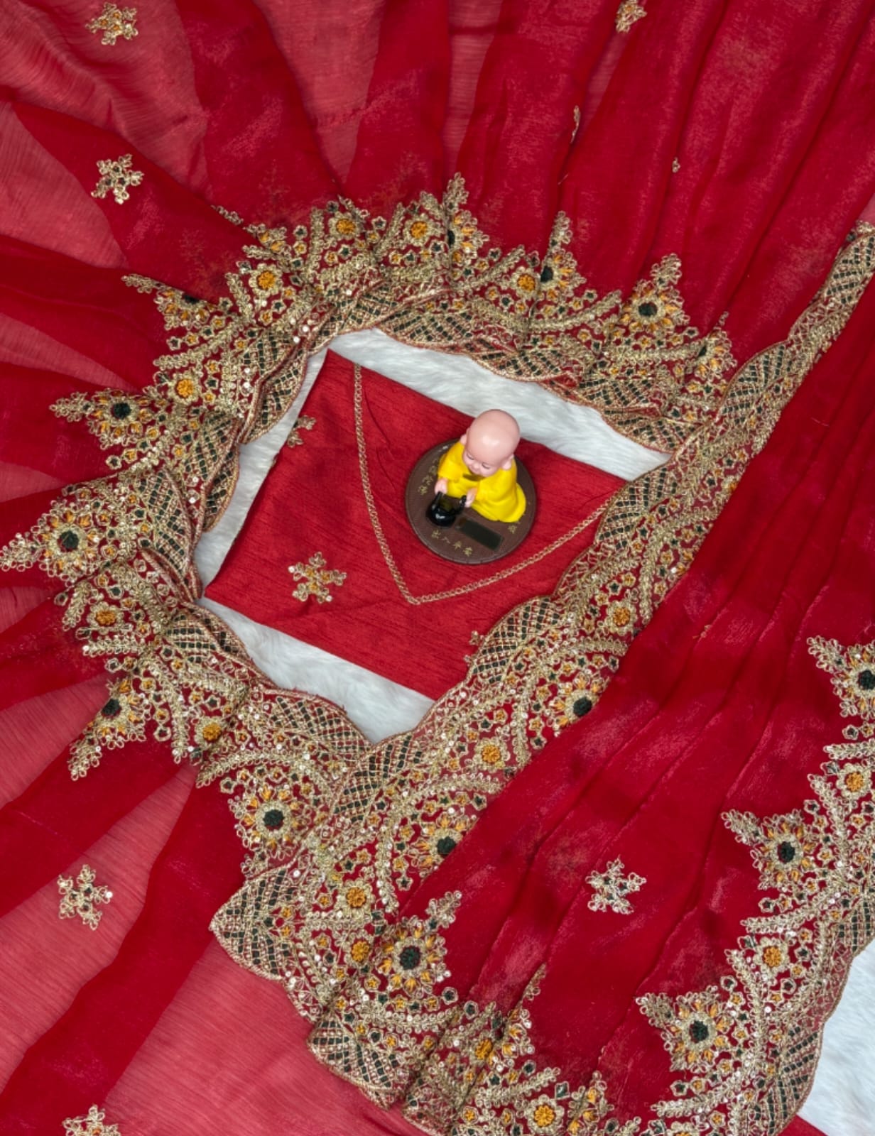 Vt 813 T Fandy Satin Embroidery Thread Worked Designer Saree Collection