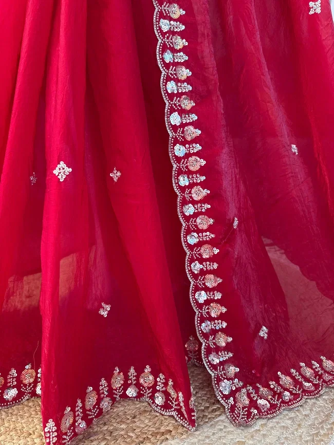 Glory KD 619 Fendy Silk Saree With Bead Work