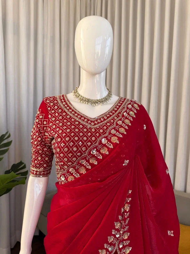 Glory KD 619 Fendy Silk Saree With Bead Work