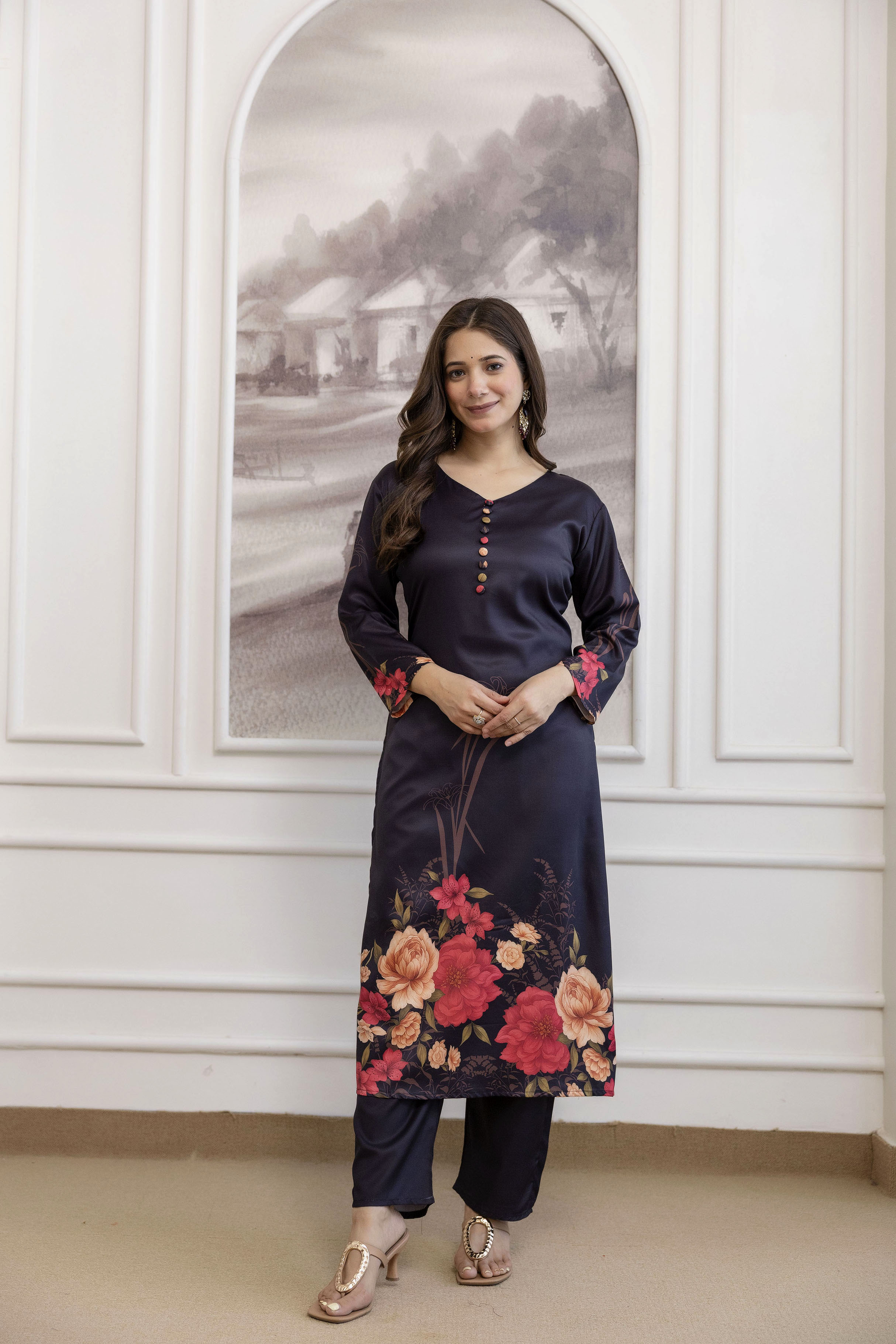 Arajuli 01 Aasam Digital Flower Printed Top Bottom And Dupatta Collection