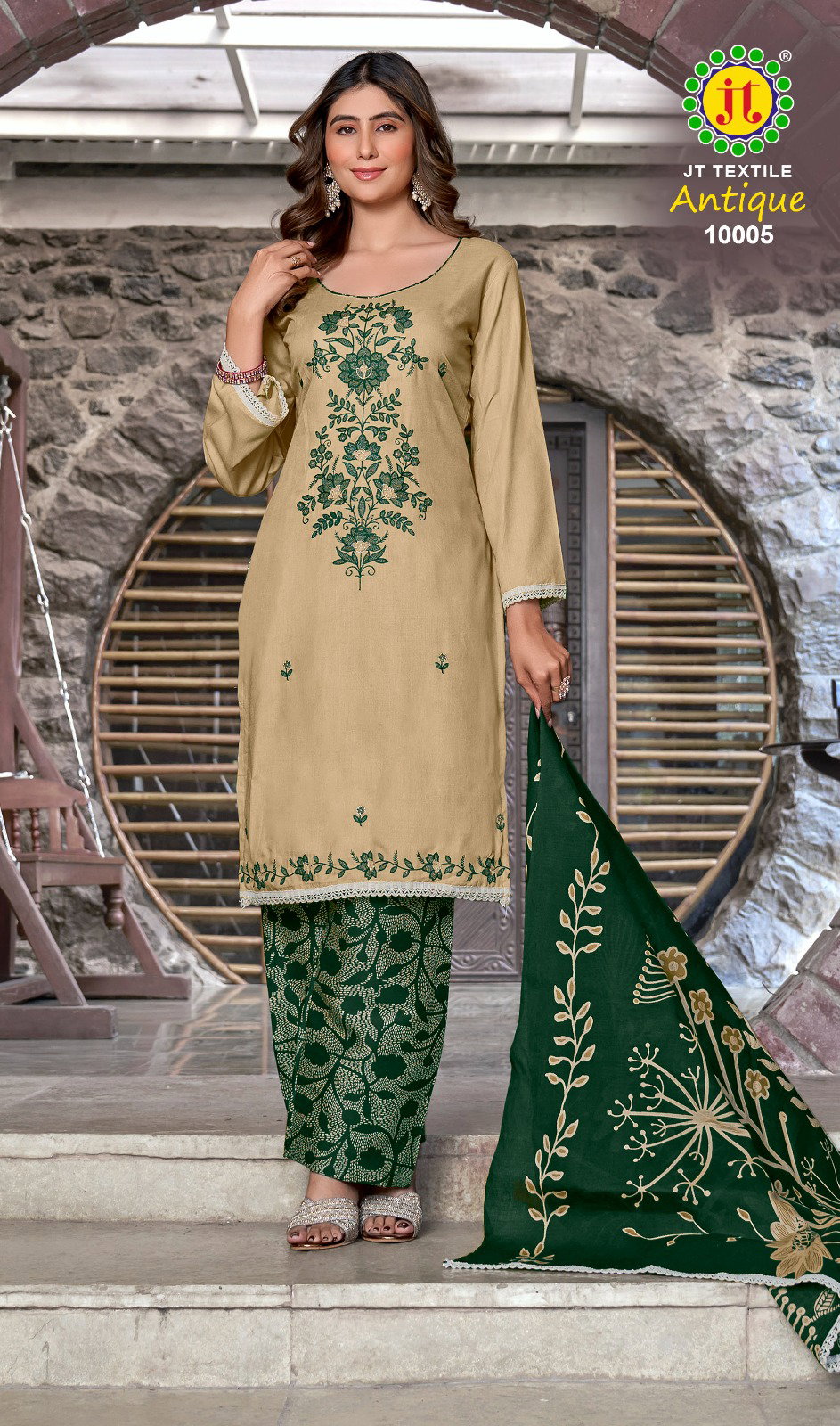 Jt Antique Vol 10 Rayon Sequence Embroidery Dress Material Collection