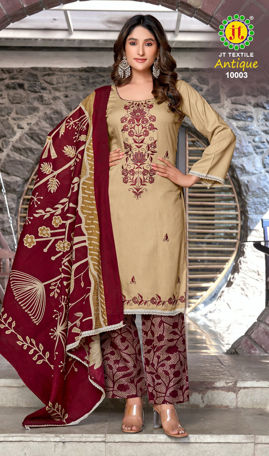 Jt Antique Vol 10 Rayon Sequence Embroidery Dress Material Collection