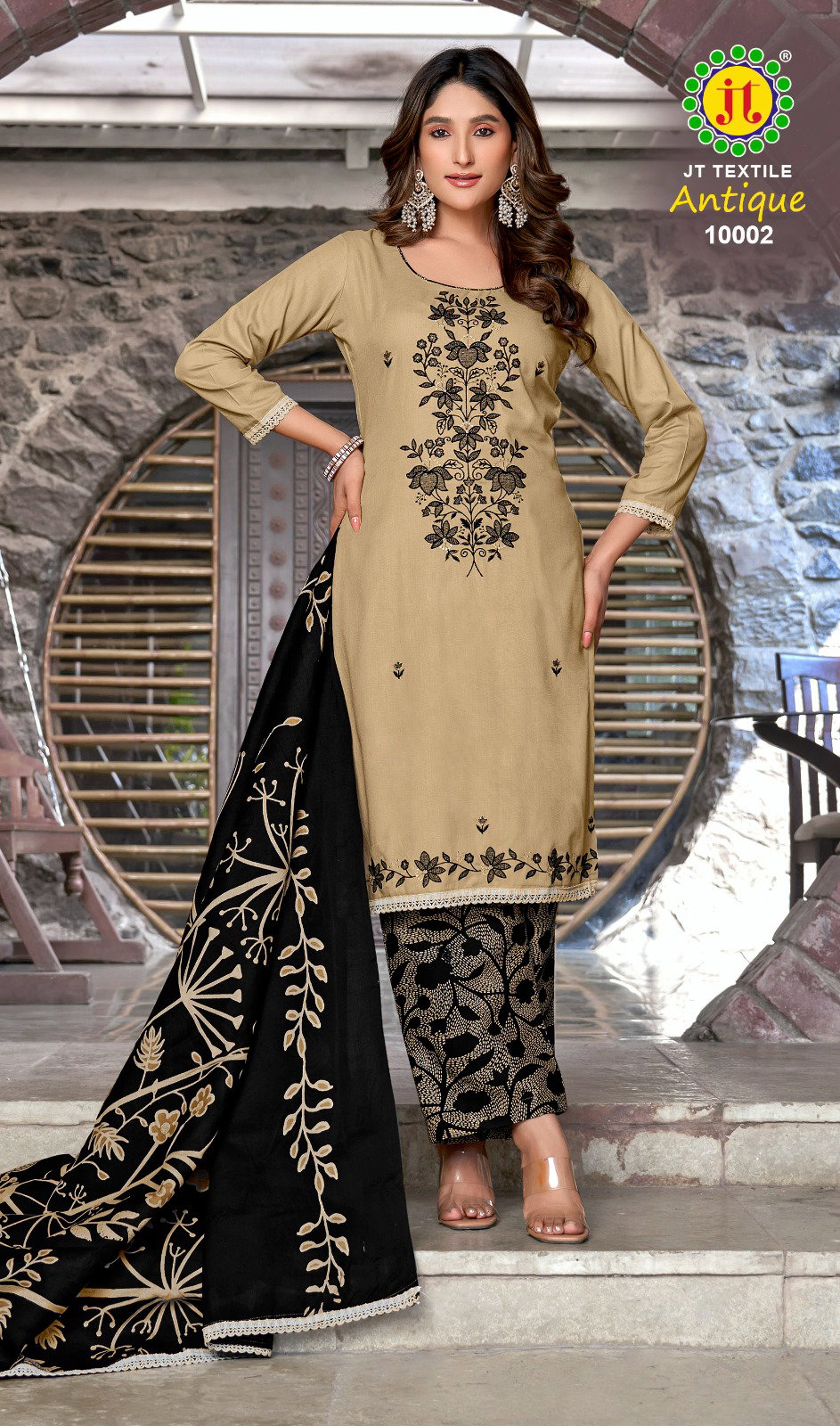 Jt Antique Vol 10 Rayon Sequence Embroidery Dress Material Collection