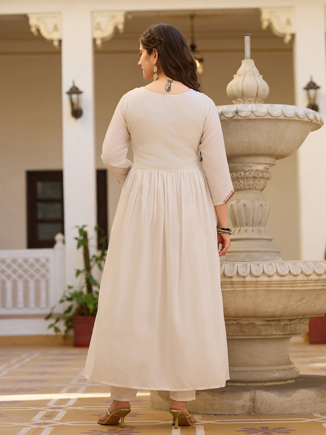 Manali 01 Silk With Embroidery Straight Kurti Pant And Dupatta Collection