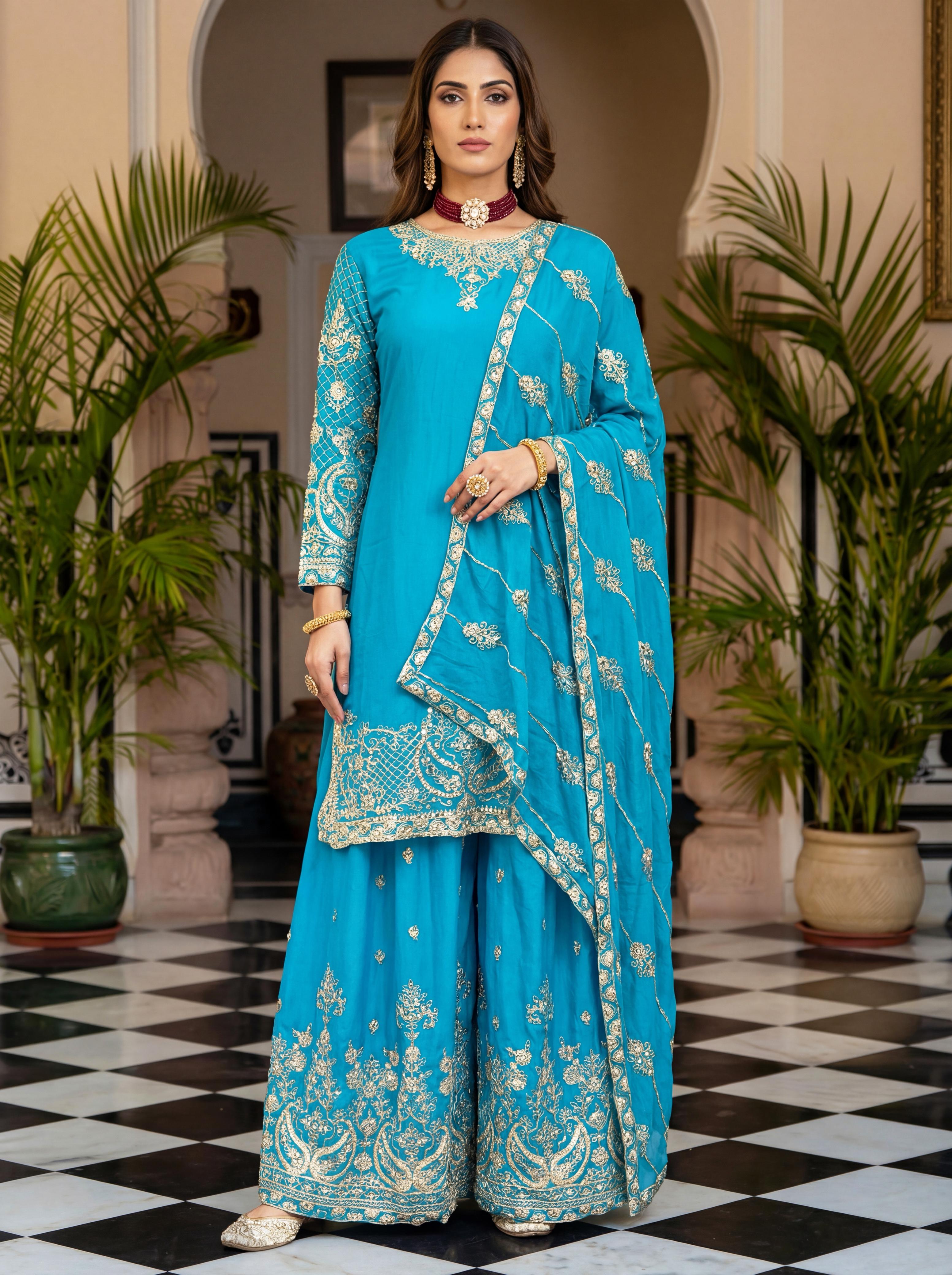 Dv Designer Dress Festive Style With These Stunning Embroidered Sharara Suits Collection 