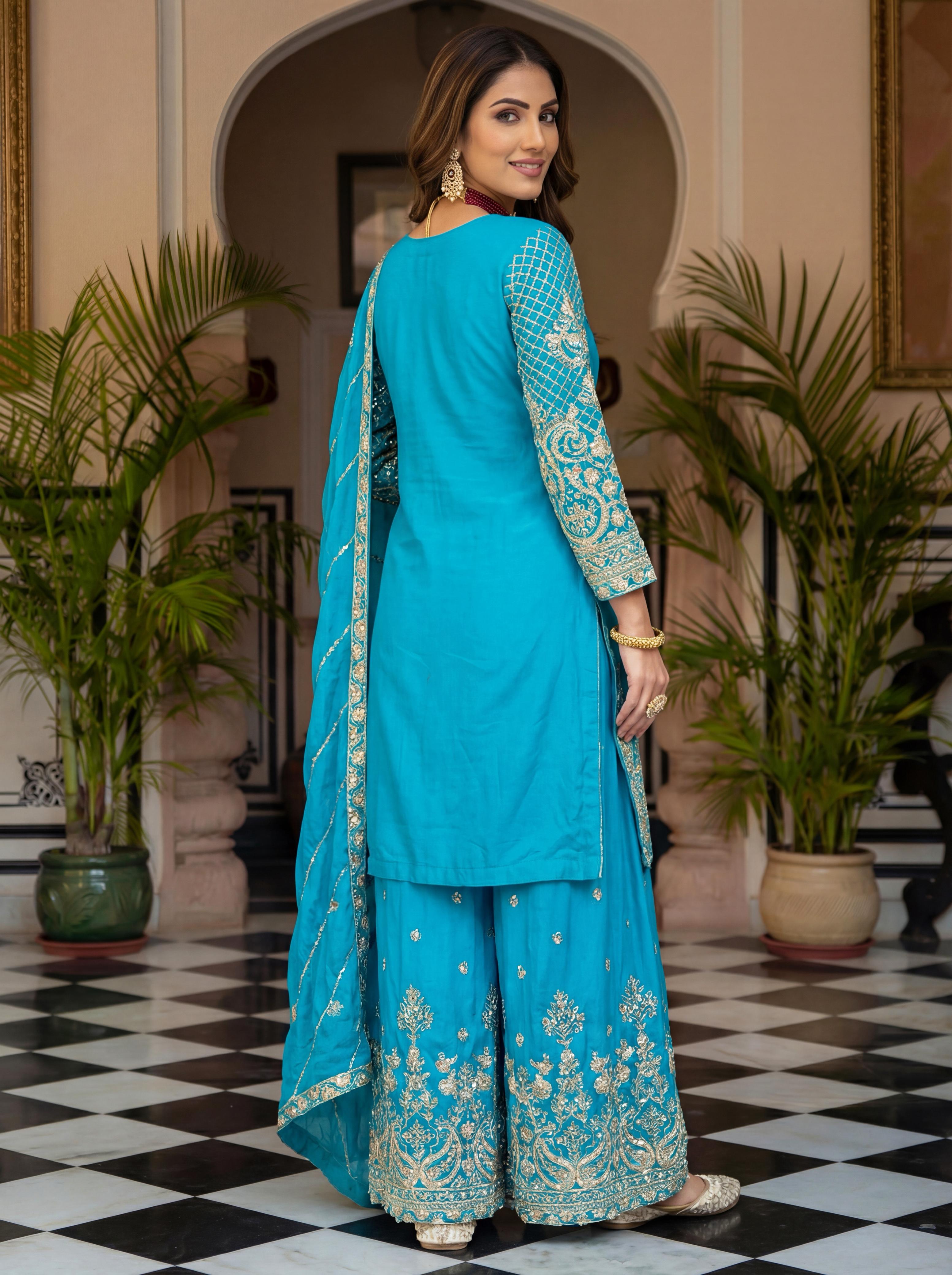 Dv Designer Dress Festive Style With These Stunning Embroidered Sharara Suits Collection 