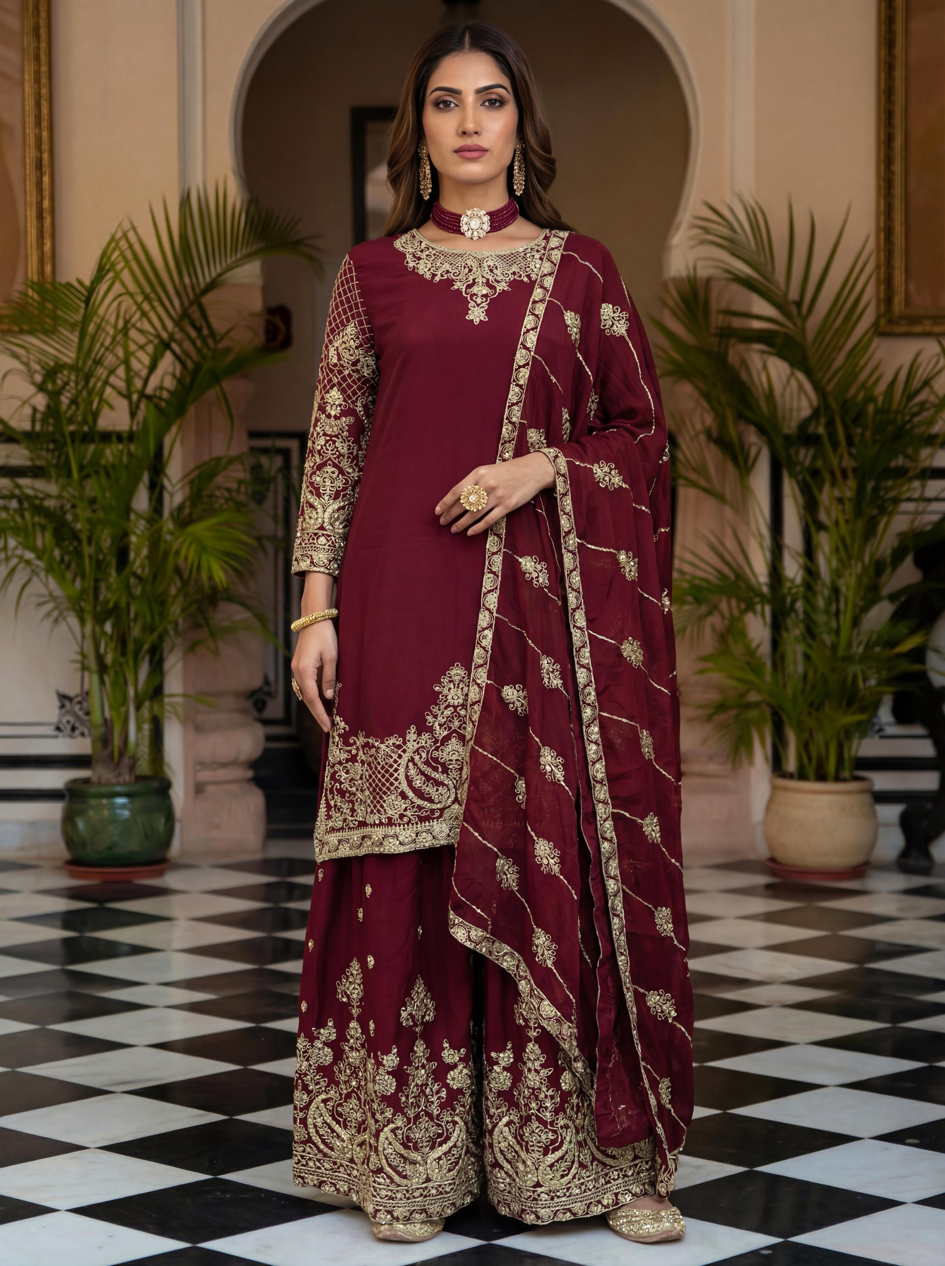 Dv Designer Dress Festive Style With These Stunning Embroidered Sharara Suits Collection 