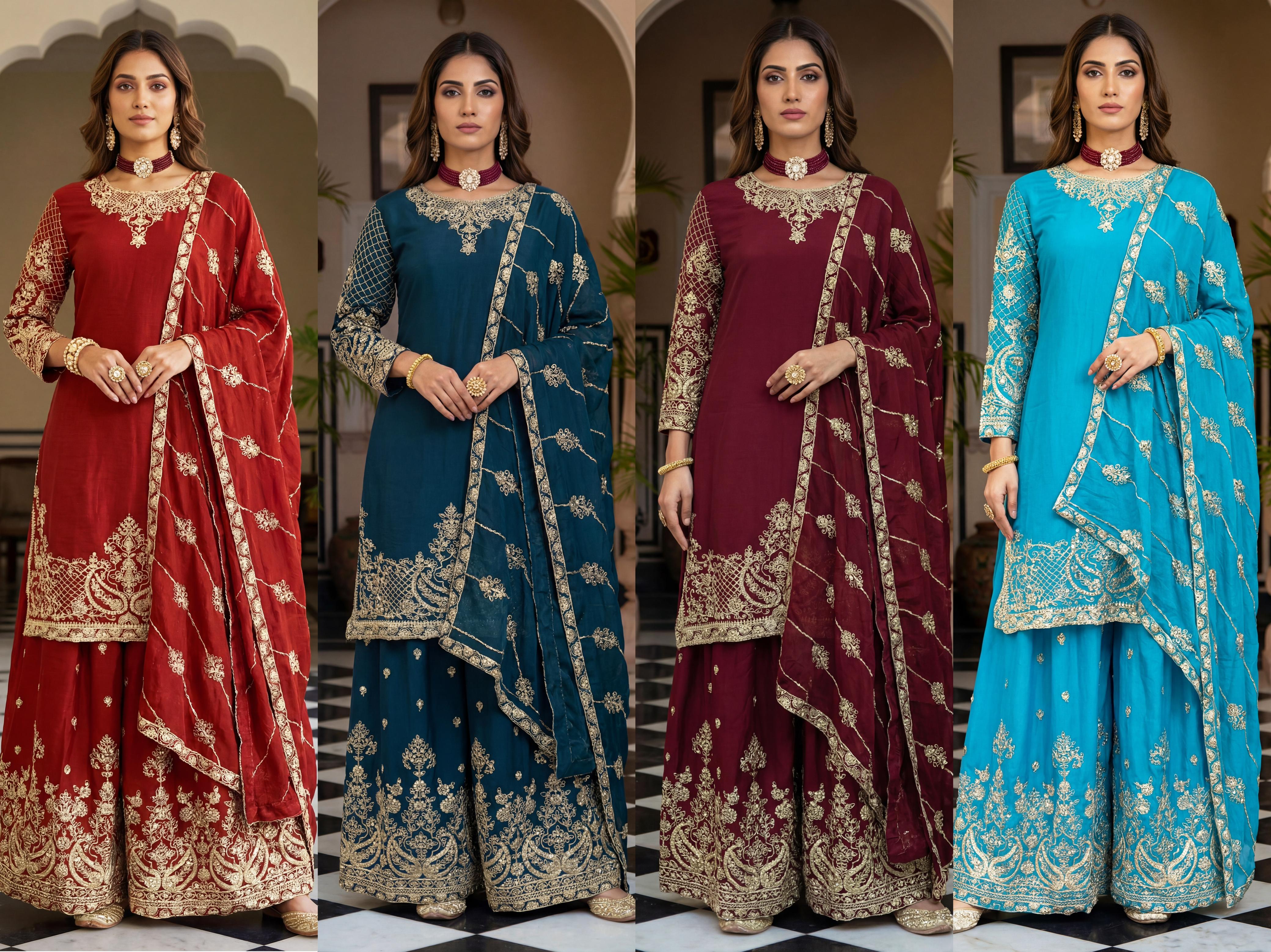 Dv Designer Dress Festive Style With These Stunning Embroidered Sharara Suits Collection 