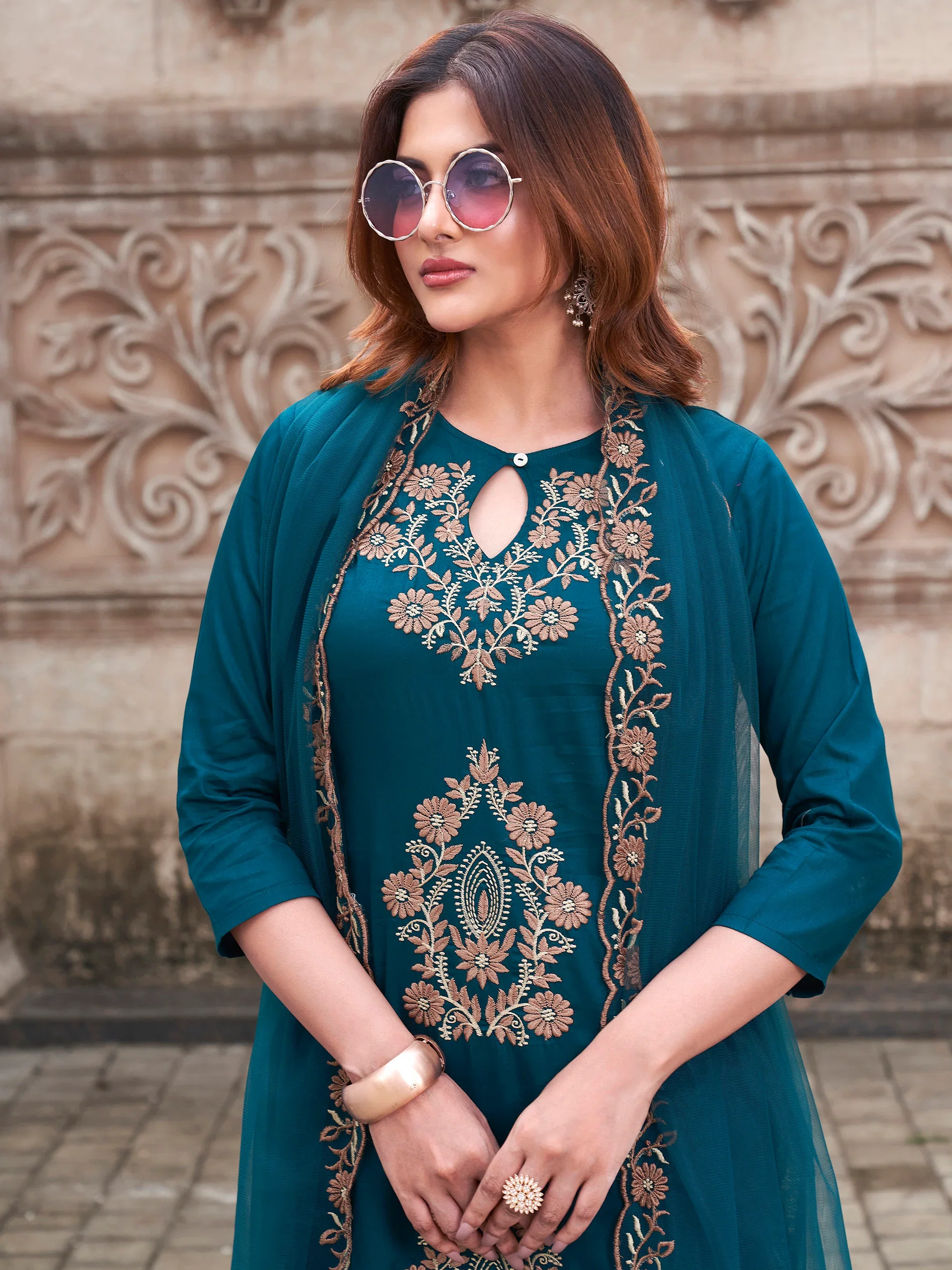 Laximali 01 Rayon Embroidered Top Bottom And Dupatta Collection