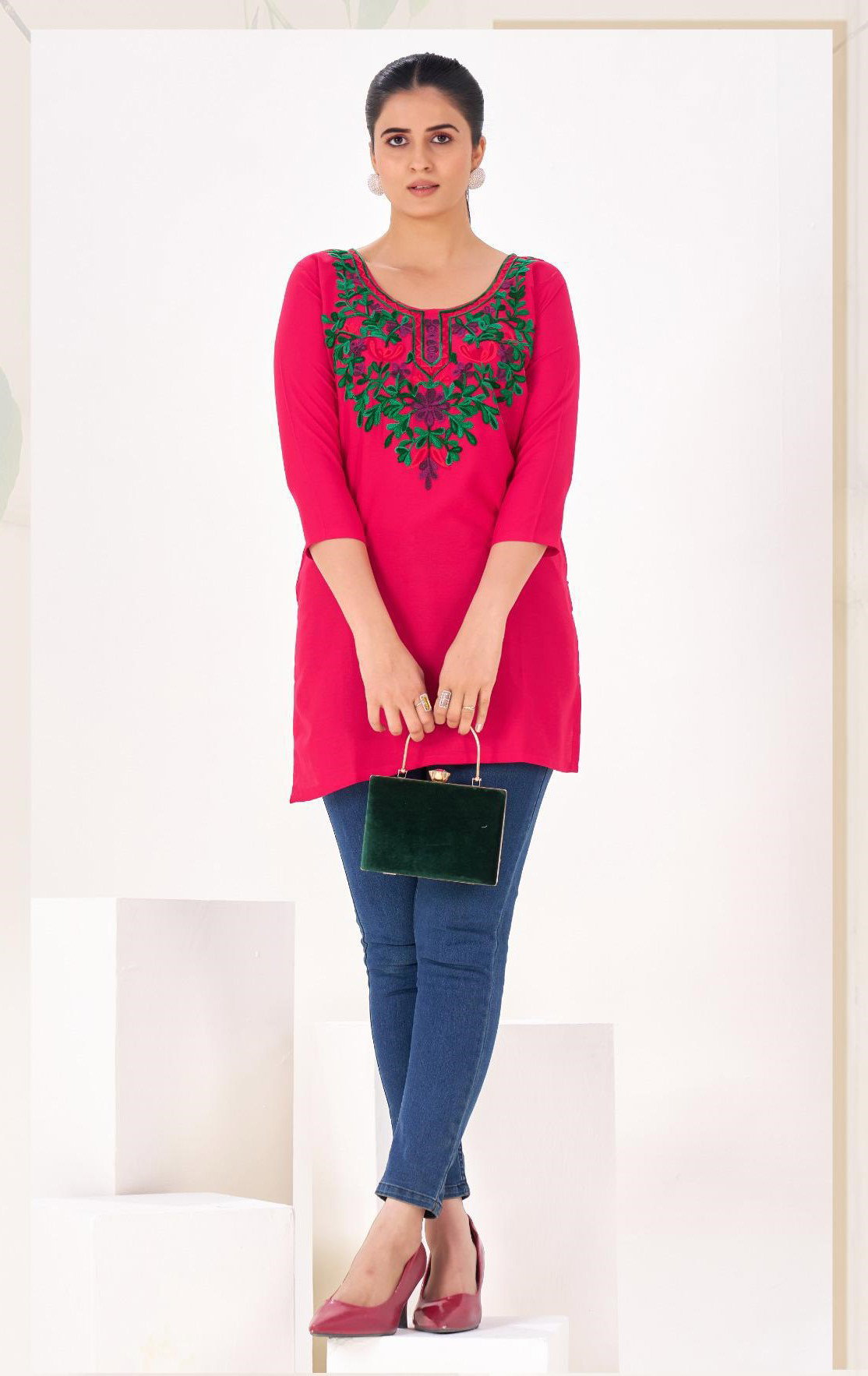 Blue Hills Gulmarg Vol 5 Rayon Thread Work Top Collection