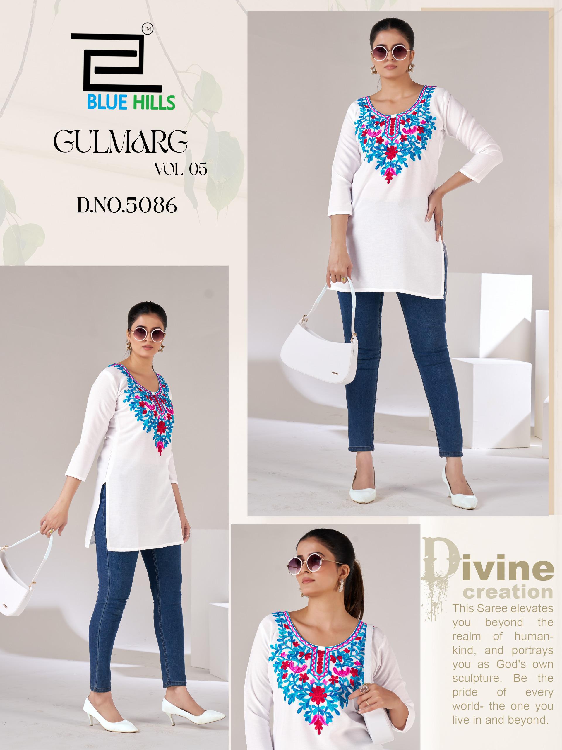 Blue Hills Gulmarg Vol 5 Rayon Thread Work Top Collection