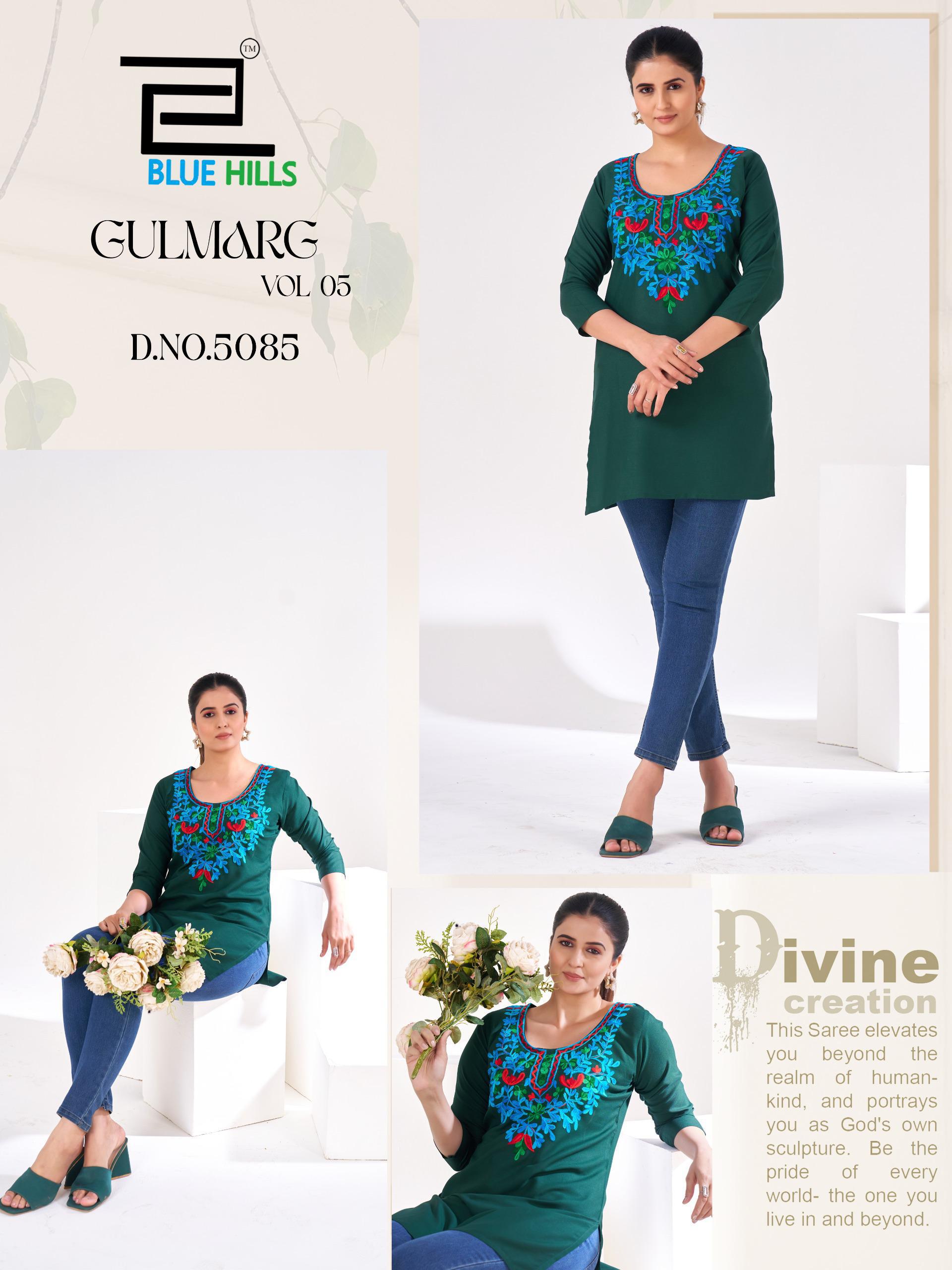 Blue Hills Gulmarg Vol 5 Rayon Thread Work Top Collection