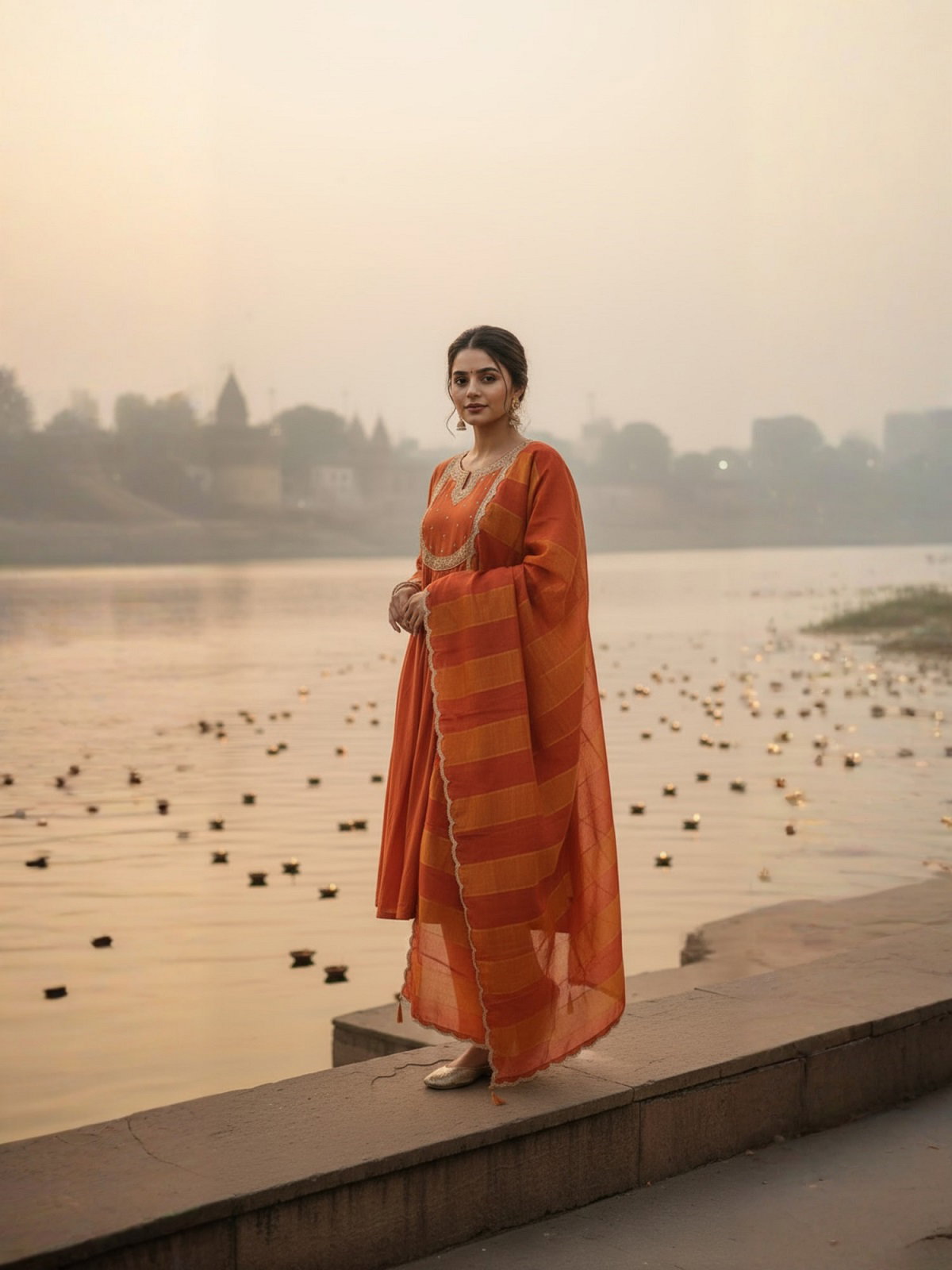 Navya Kurti 189 Party Wear Embroidery Worked Cotton Silk Kurti with Pant and Dupatta Set