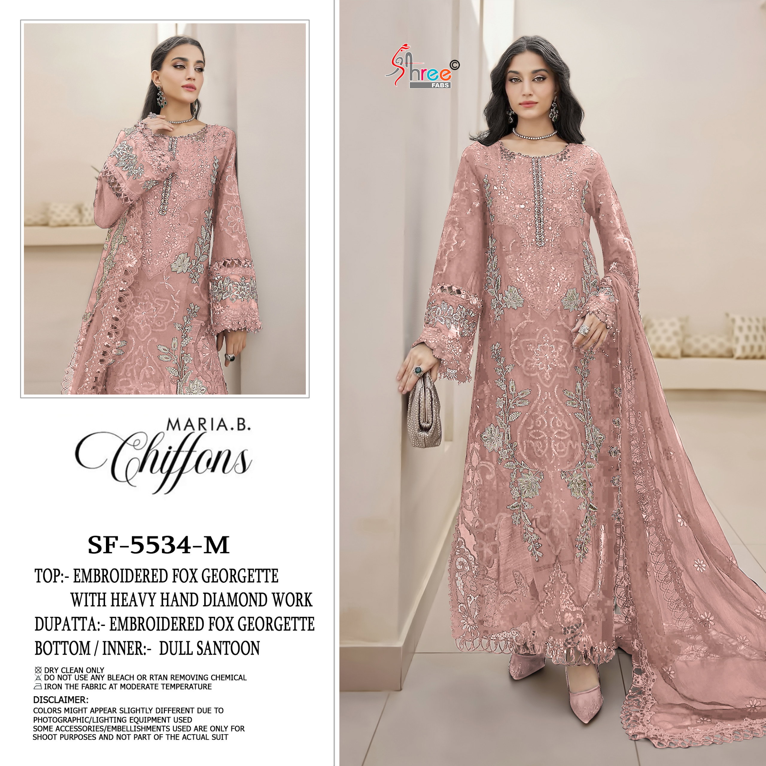 Shree Sf 5534 Vol 2 Faux Georgette Embroidery Pakistani Salwar Kameez