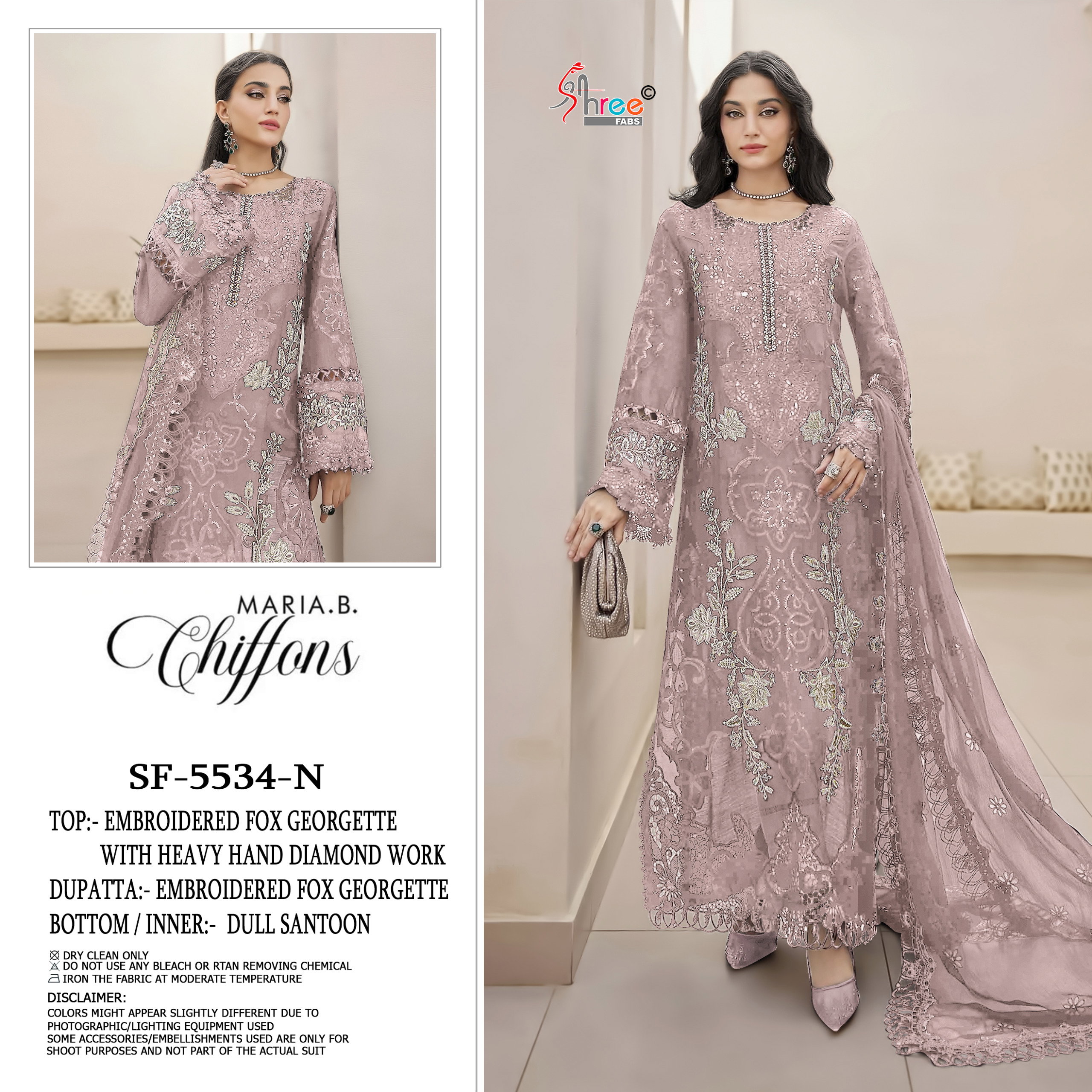 Shree Sf 5534 Vol 2 Faux Georgette Embroidery Pakistani Salwar Kameez
