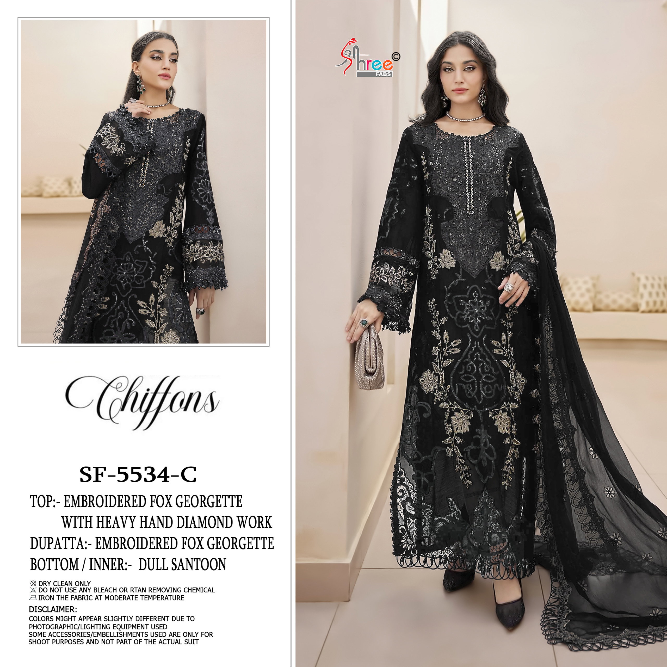 Shree Sf 5534 Vol 2 Faux Georgette Embroidery Pakistani Salwar Kameez