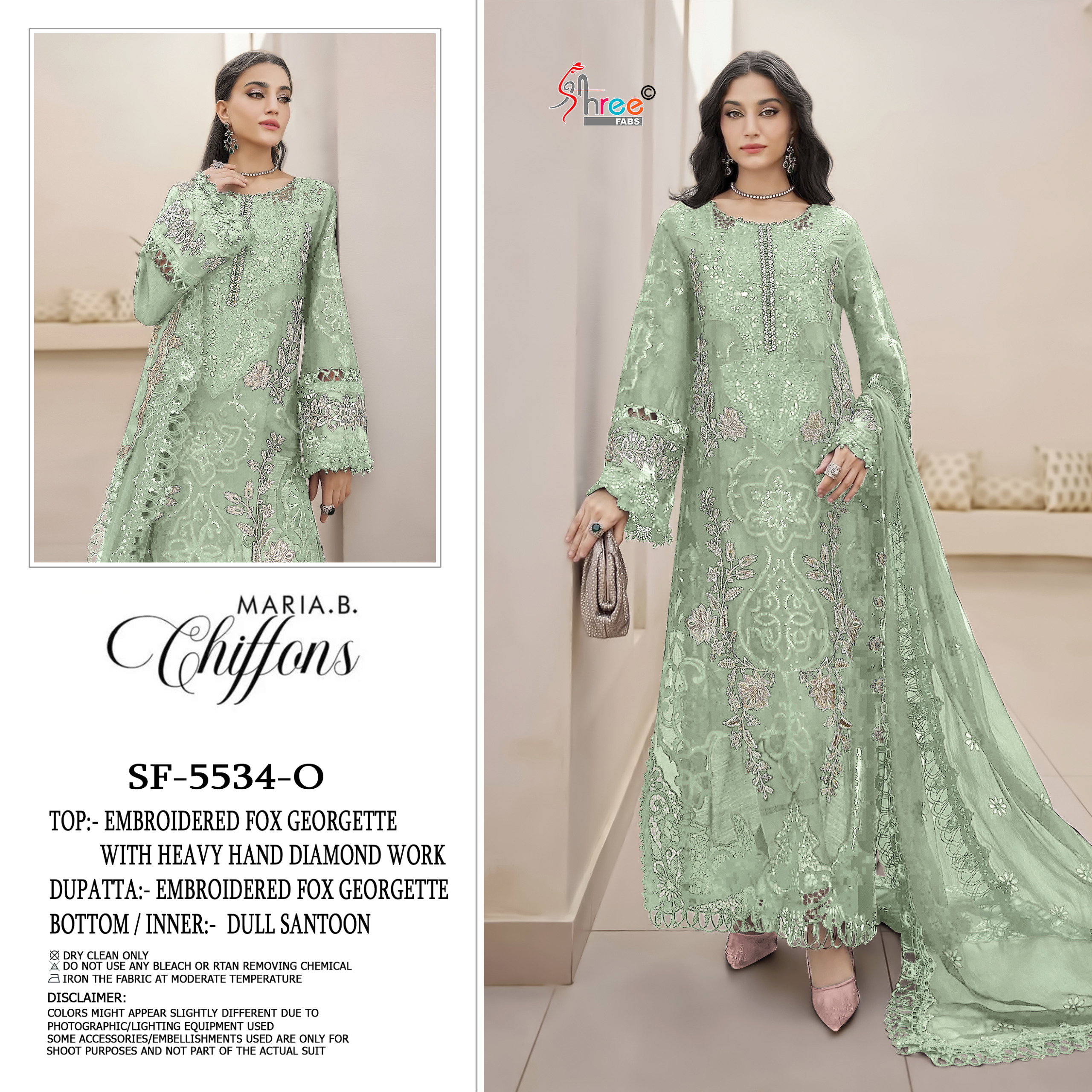 Shree Sf 5534 Vol 2 Faux Georgette Embroidery Pakistani Salwar Kameez