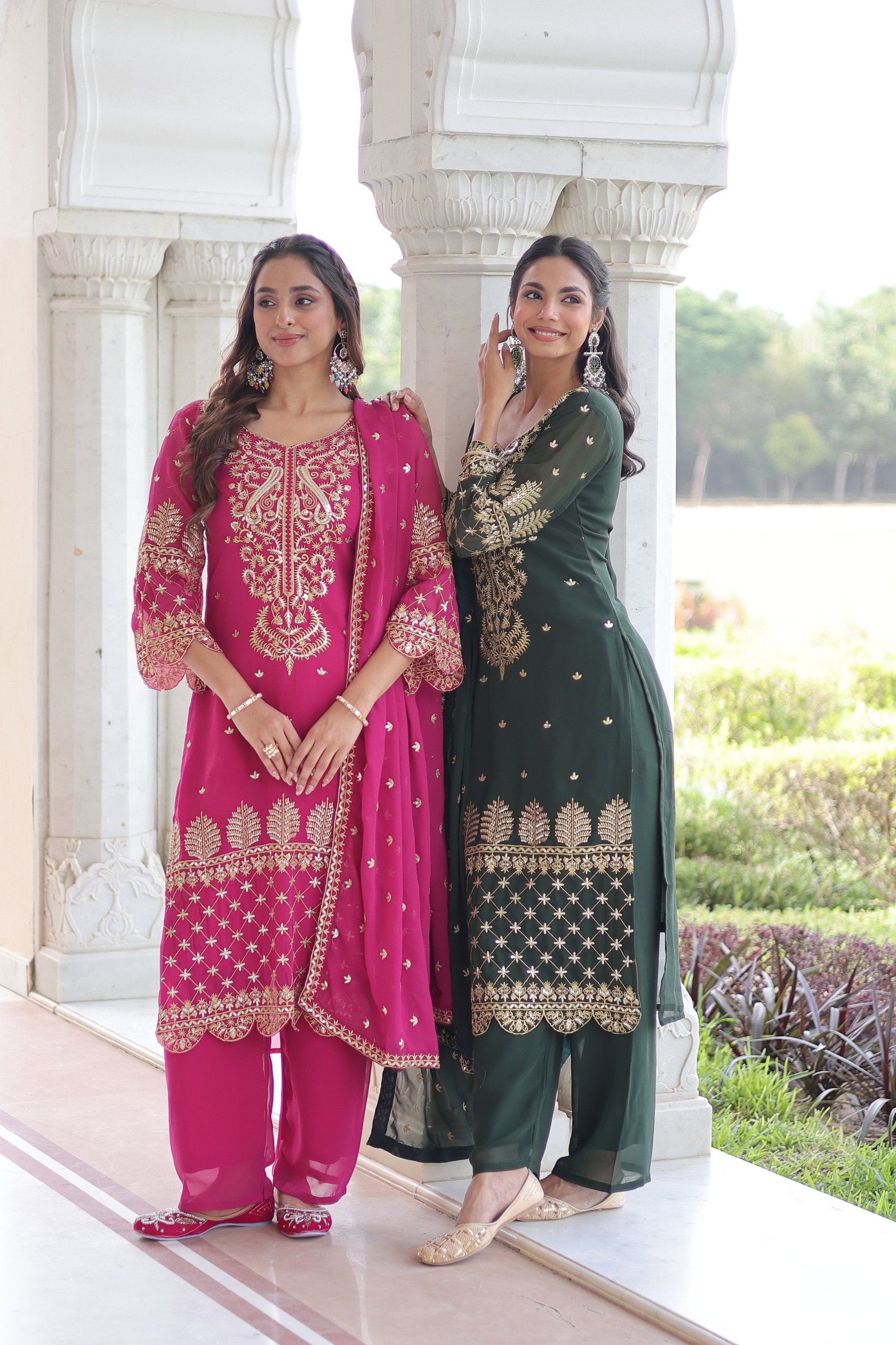 Lekha KA 1219 Faux Blooming Embroidery Kurti Bottom With Dupatta