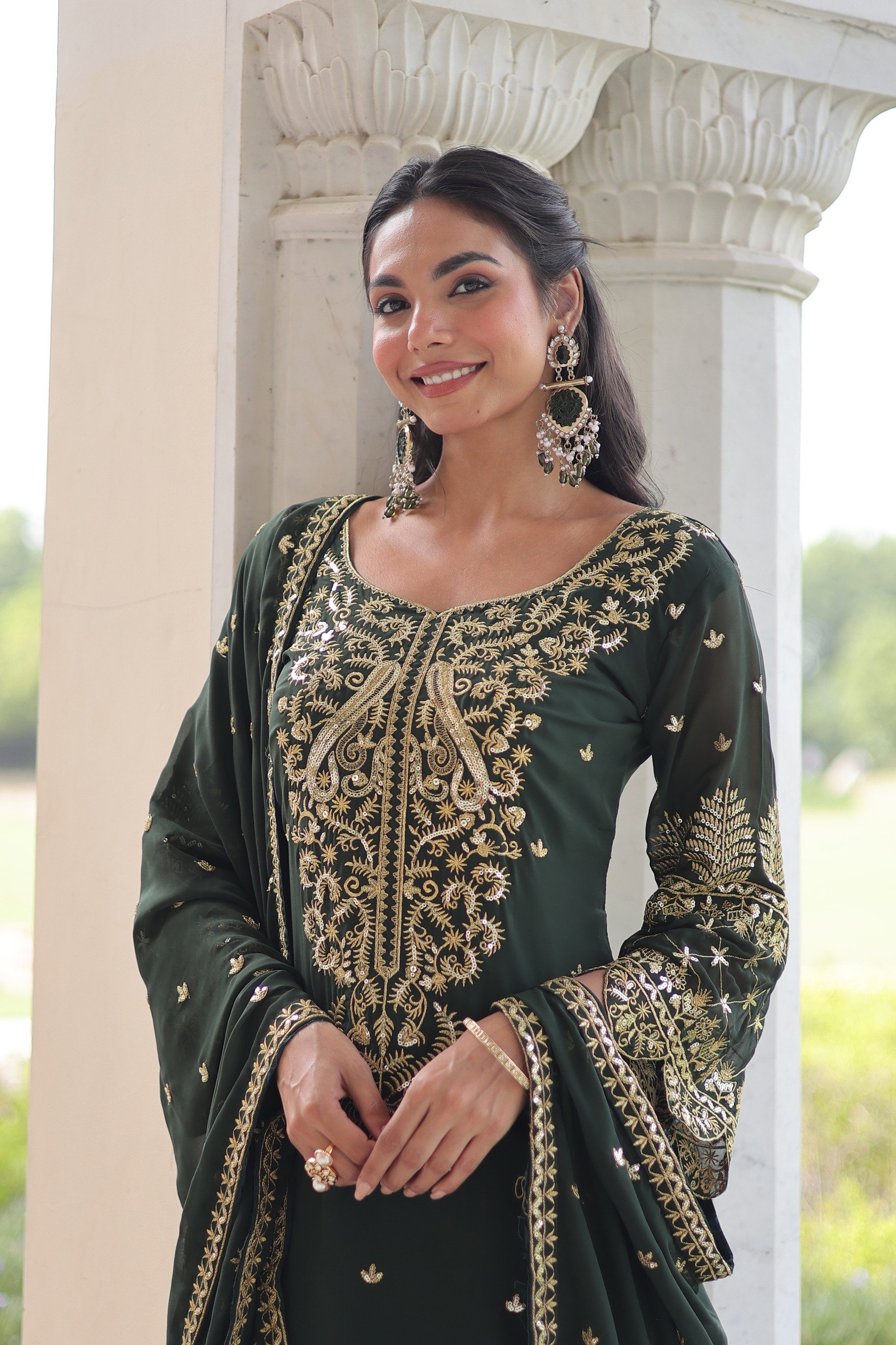 Lekha KA 1219 Faux Blooming Embroidery Kurti Bottom With Dupatta