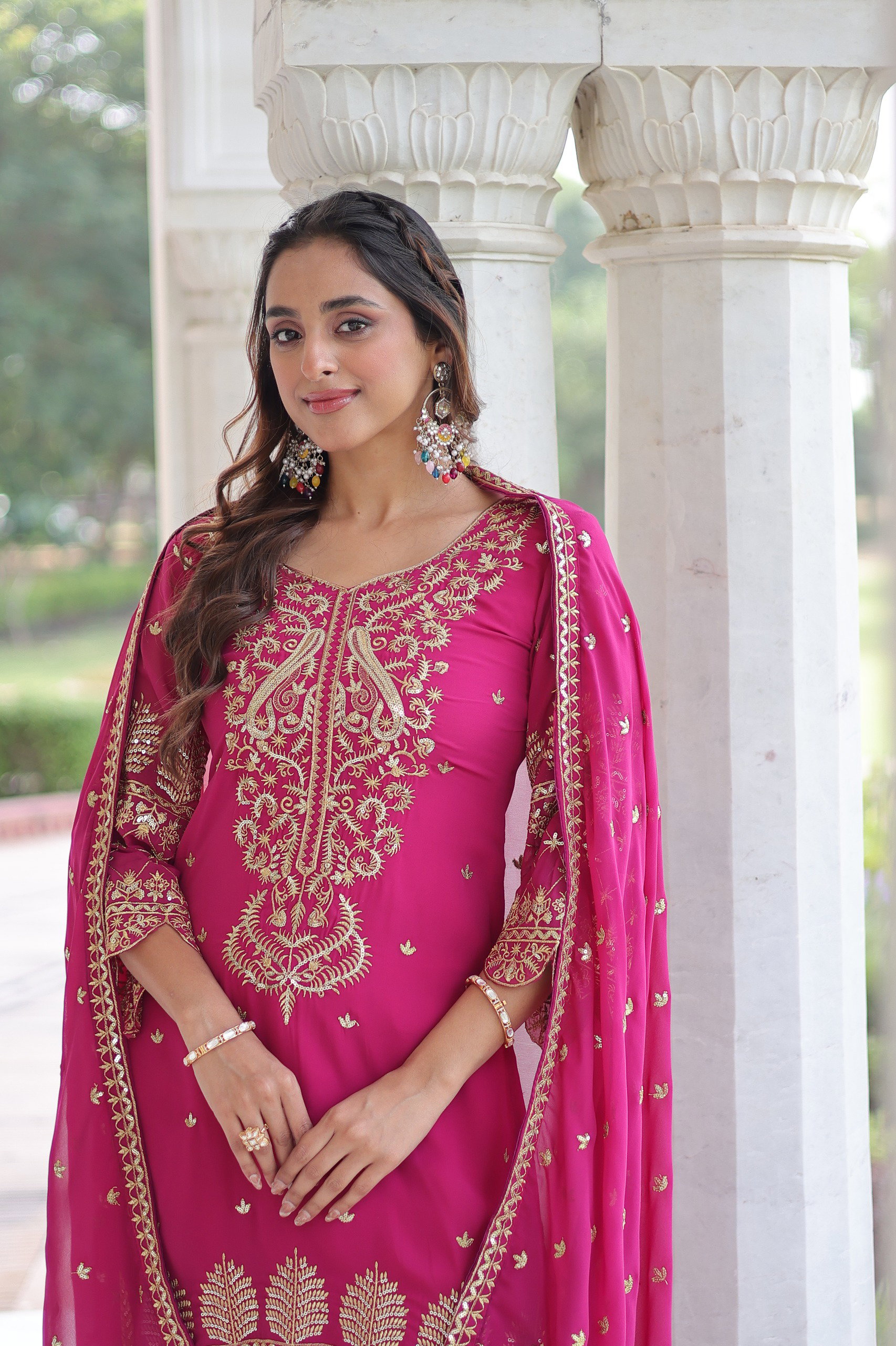 Lekha KA 1219 Faux Blooming Embroidery Kurti Bottom With Dupatta