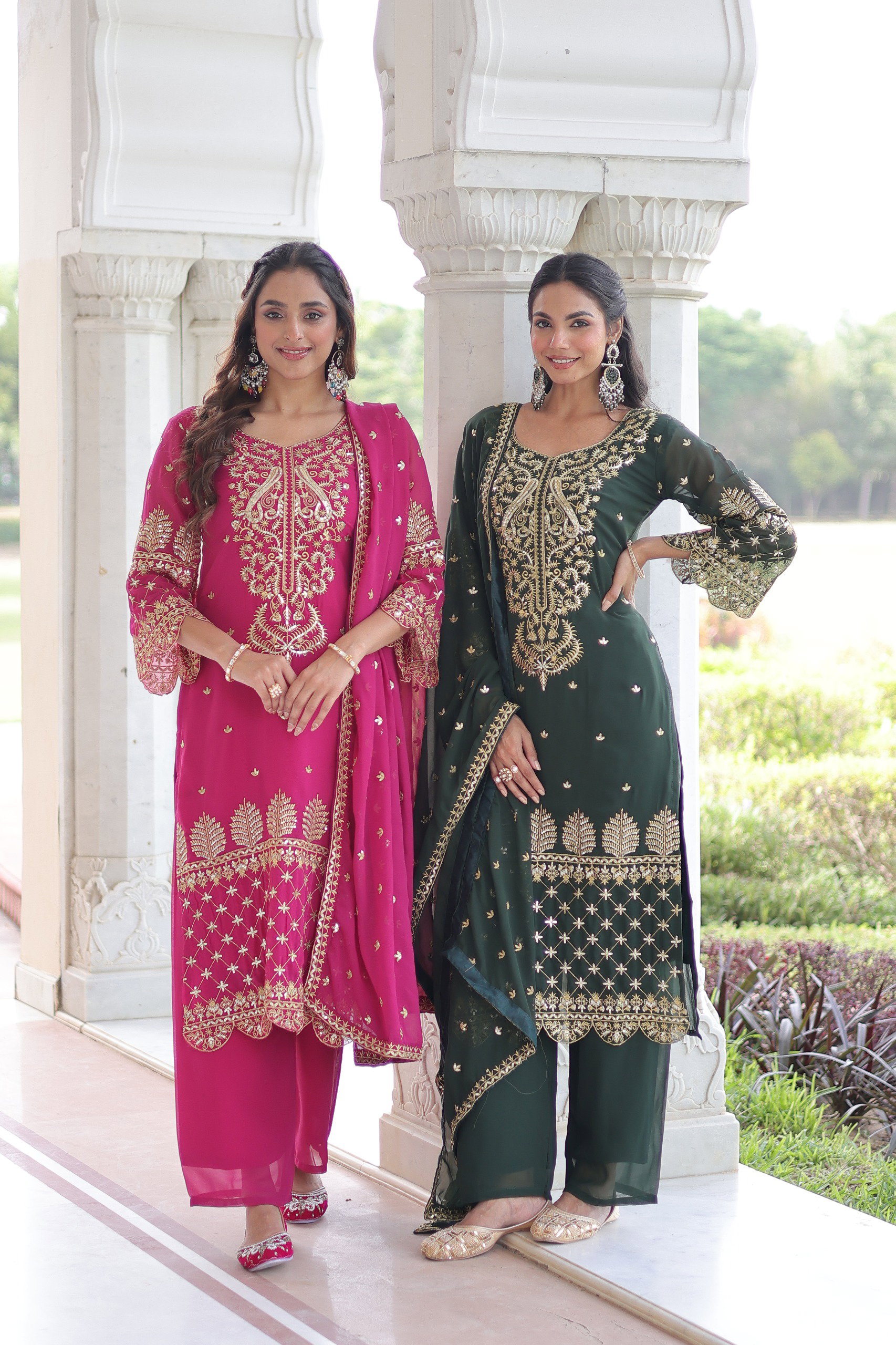 Lekha KA 1219 Faux Blooming Embroidery Kurti Bottom With Dupatta