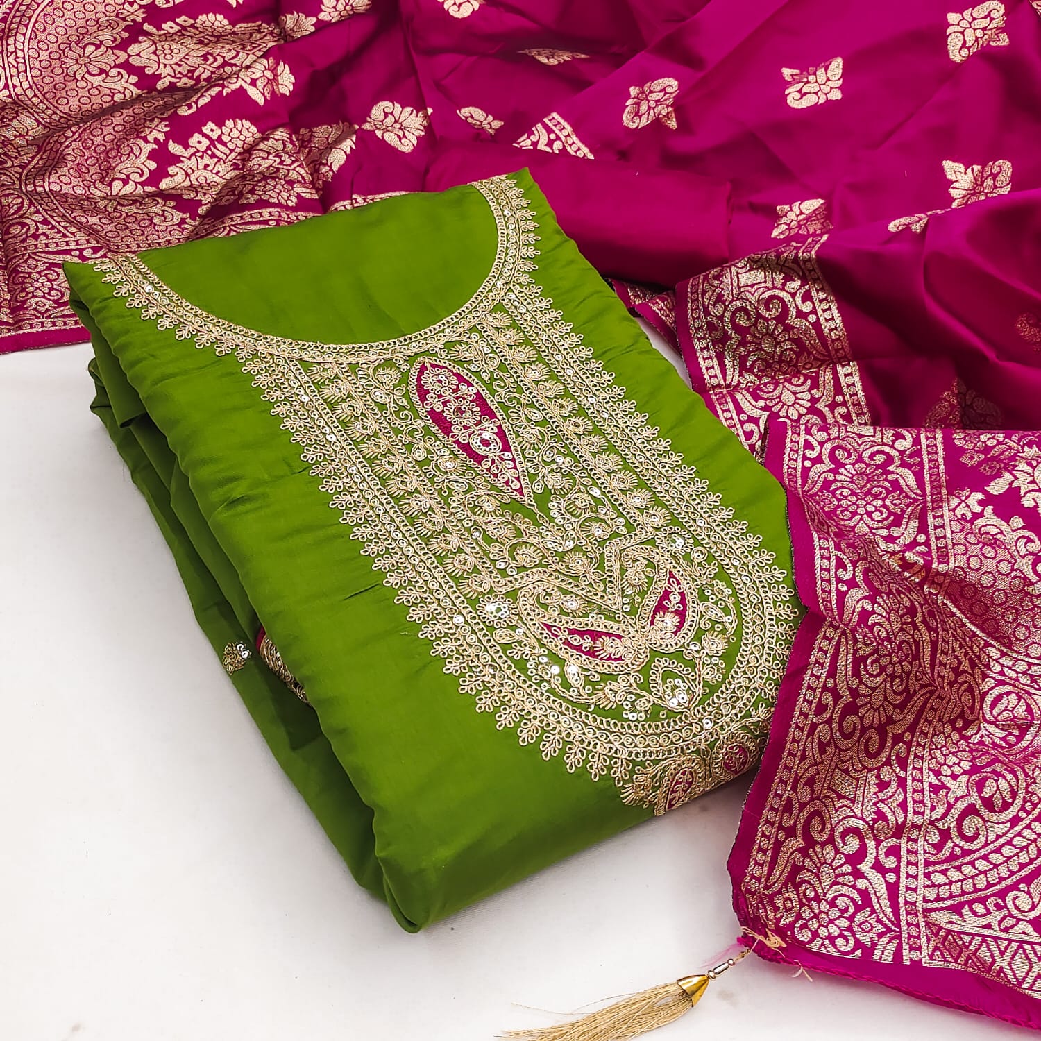 Designer Chandani Roman Front & Black Print Dress material Collection