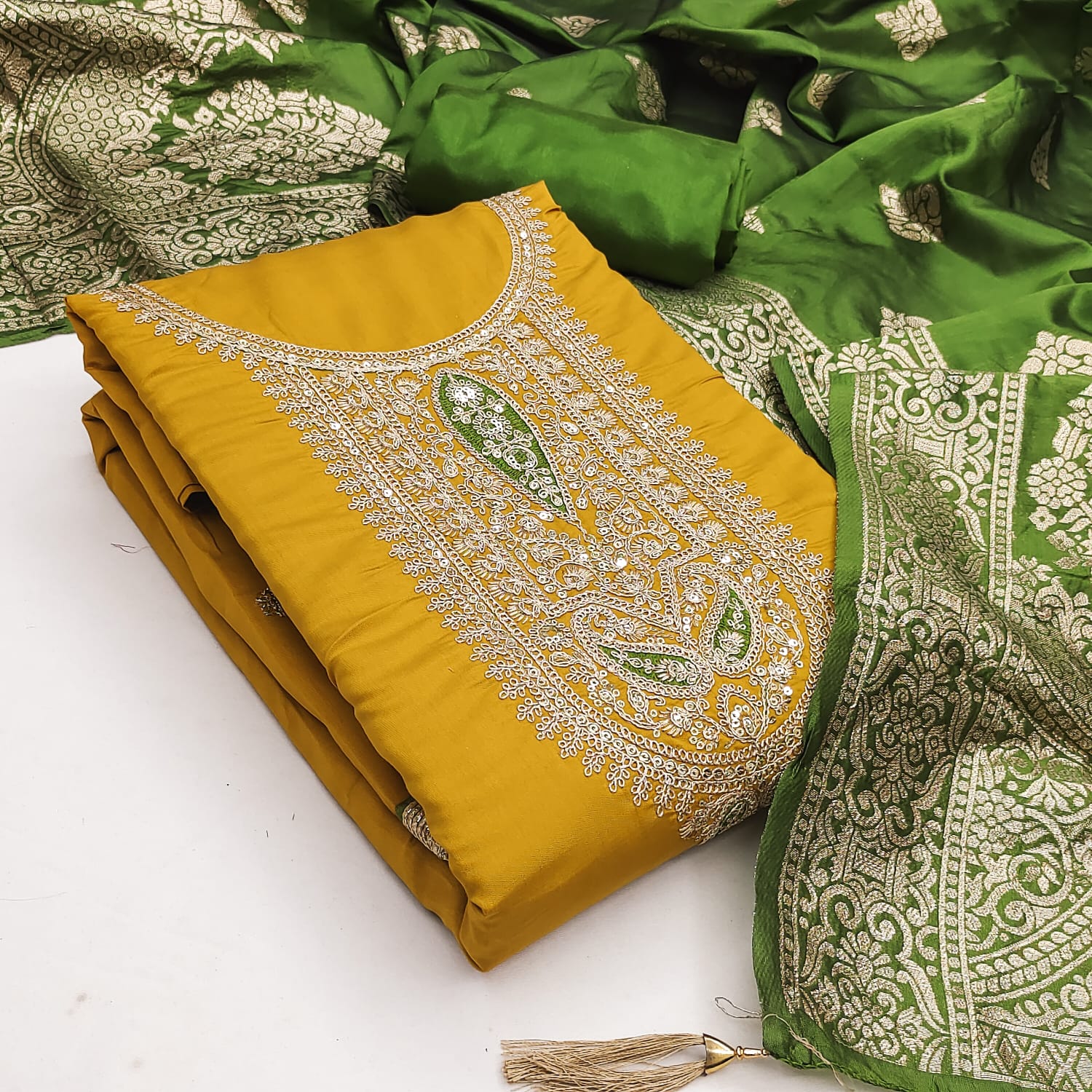 Designer Chandani Roman Front & Black Print Dress material Collection