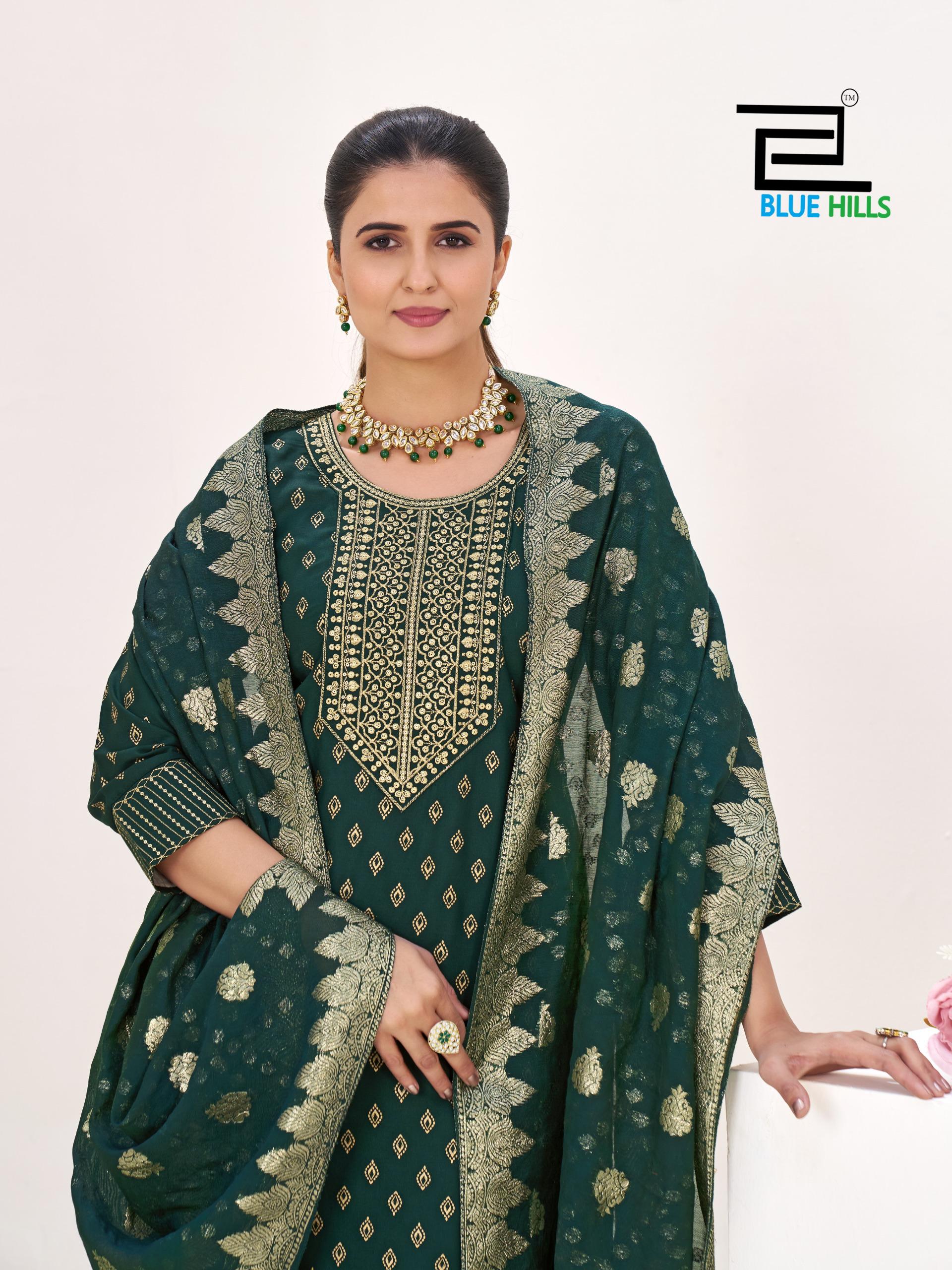 Blue Hills Aisha Rayon With Embroidery Kurti Pant And Dupatta Collection