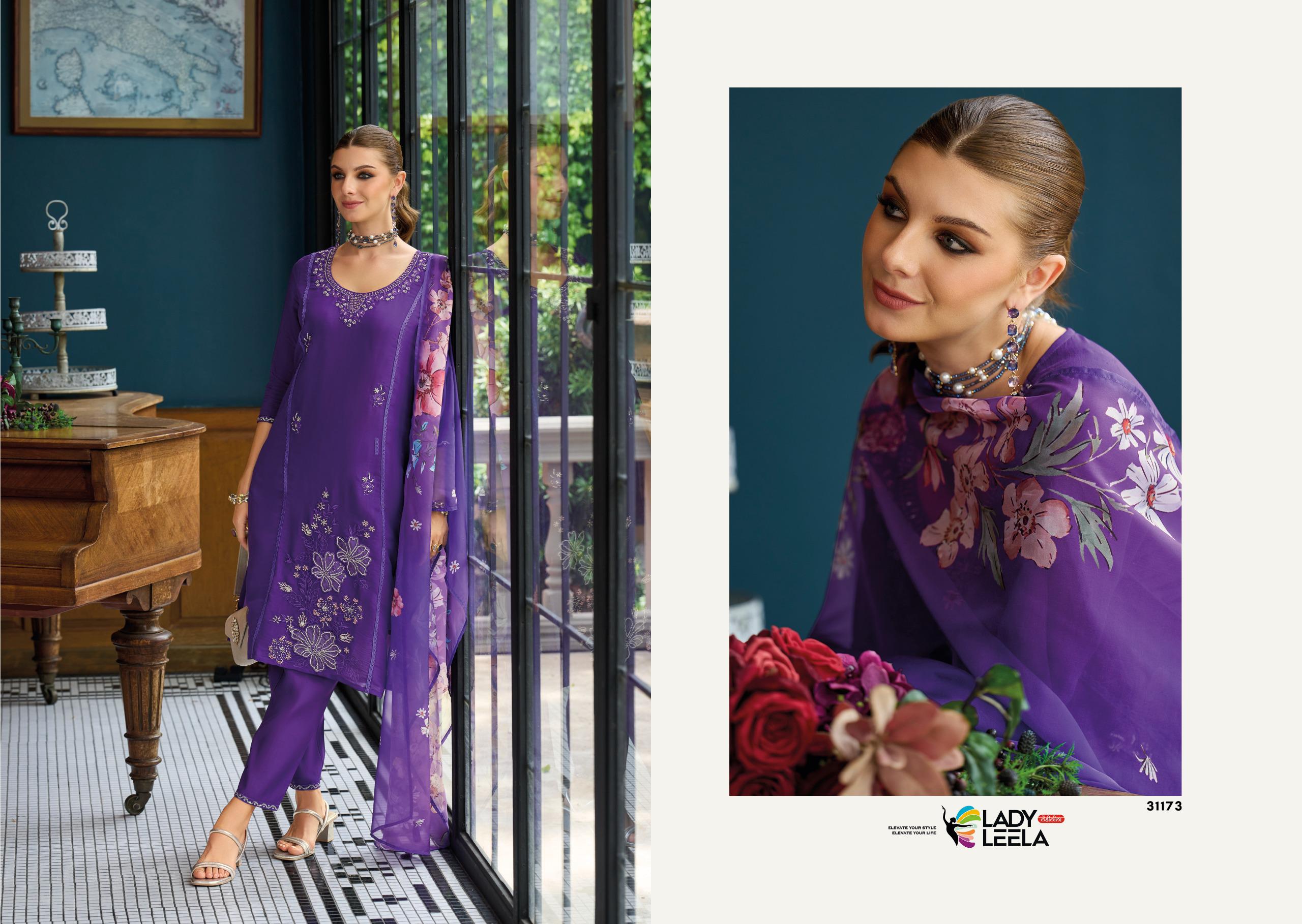 Lady Leela Saiyaraa Viscose Mul Chanderi Embroidery And Beads Work Kurti Bottom With Dupatta