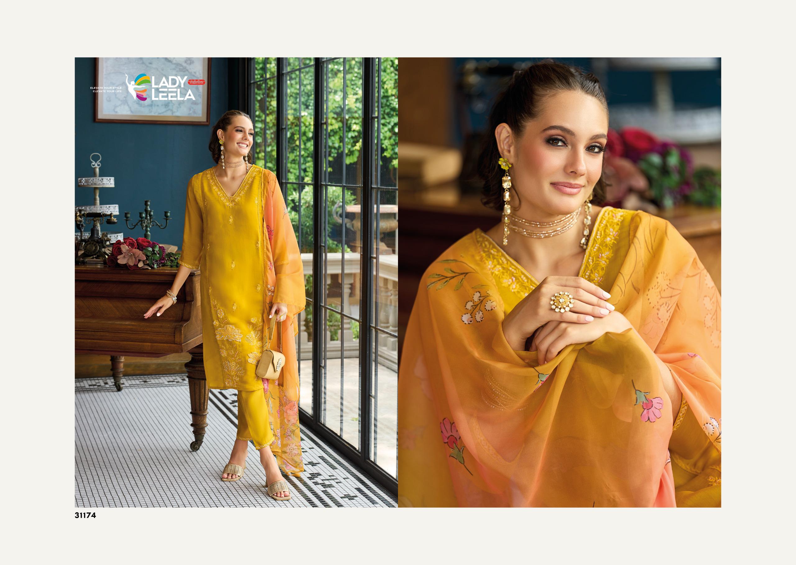 Lady Leela Saiyaraa Viscose Mul Chanderi Embroidery And Beads Work Kurti Bottom With Dupatta
