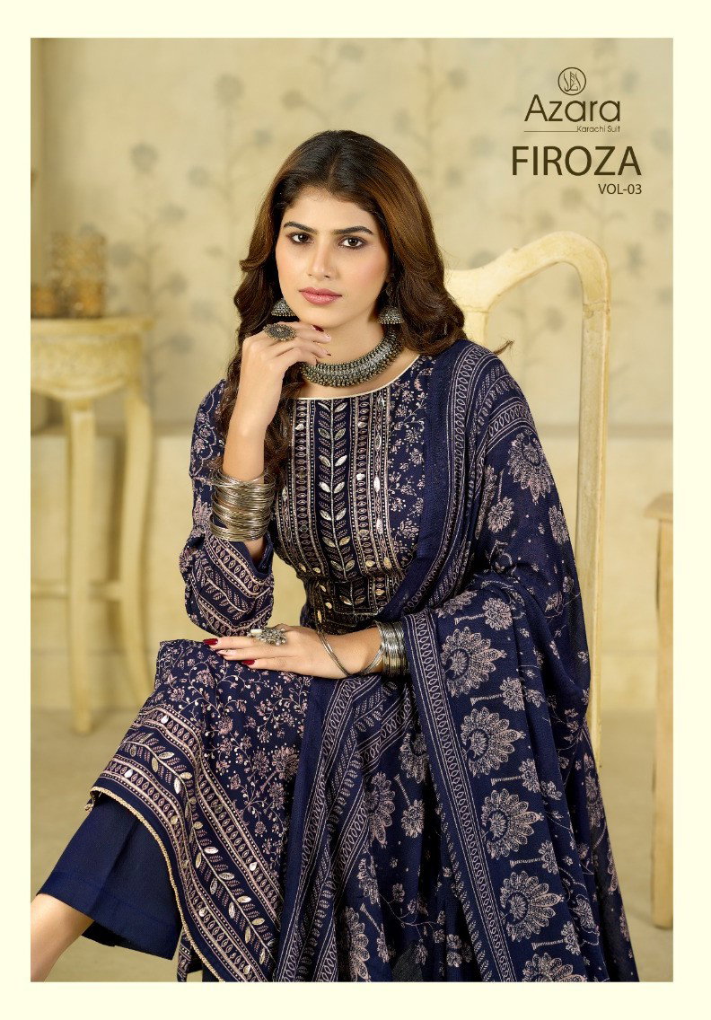 Radhika Azara Firoza Vol 3 Viscose Printed Dress Material Collection