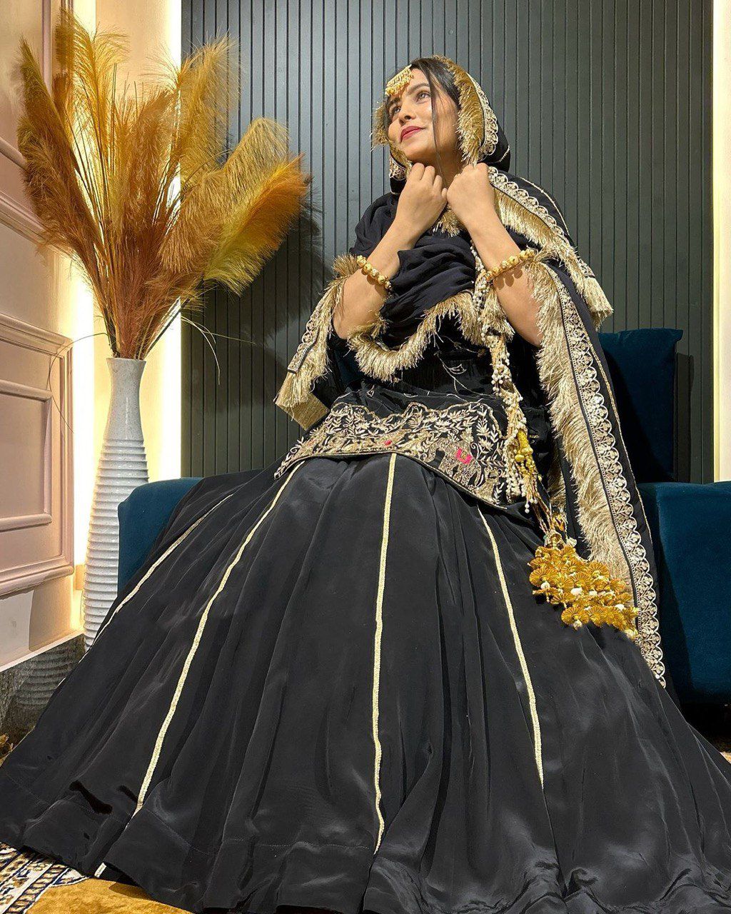 Glory 5865 Crep Silk Sharara Set