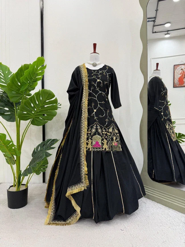Glory 5865 Crep Silk Sharara Set