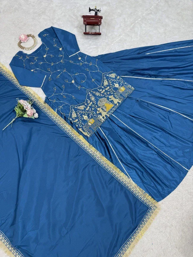 Glory 5865 Crep Silk Sharara Set