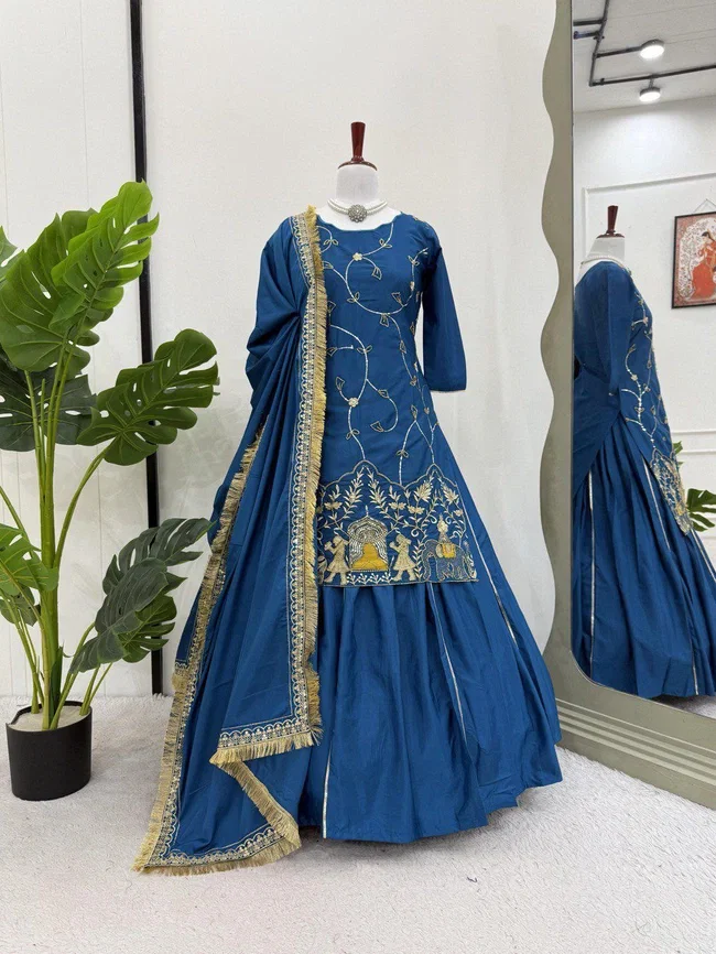 Glory 5865 Crep Silk Sharara Set