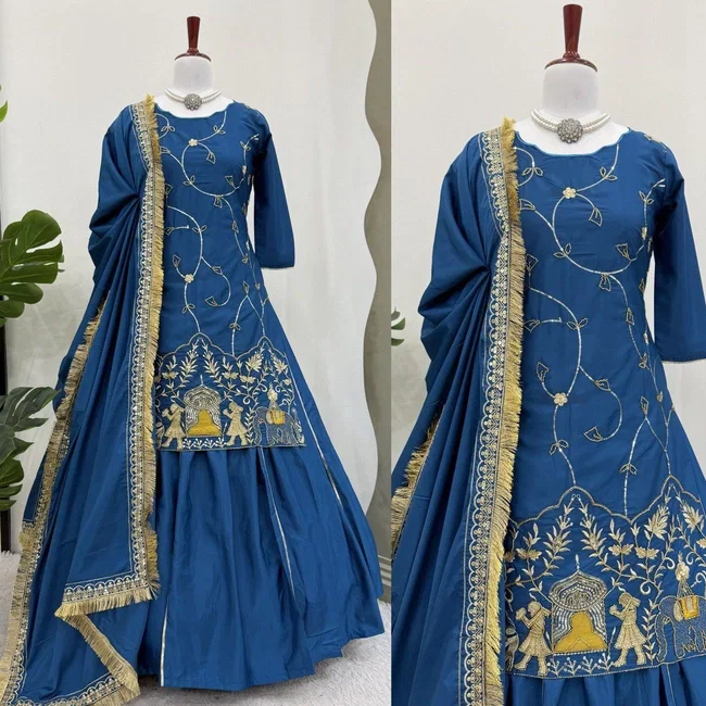 Glory 5865 Crep Silk Sharara Set