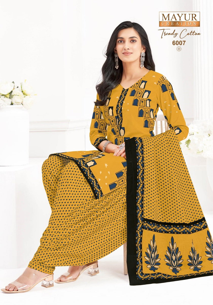 Mayur Trendy Cotton Vol 6 Cotton Printed Daily Wear Dress Material Collection