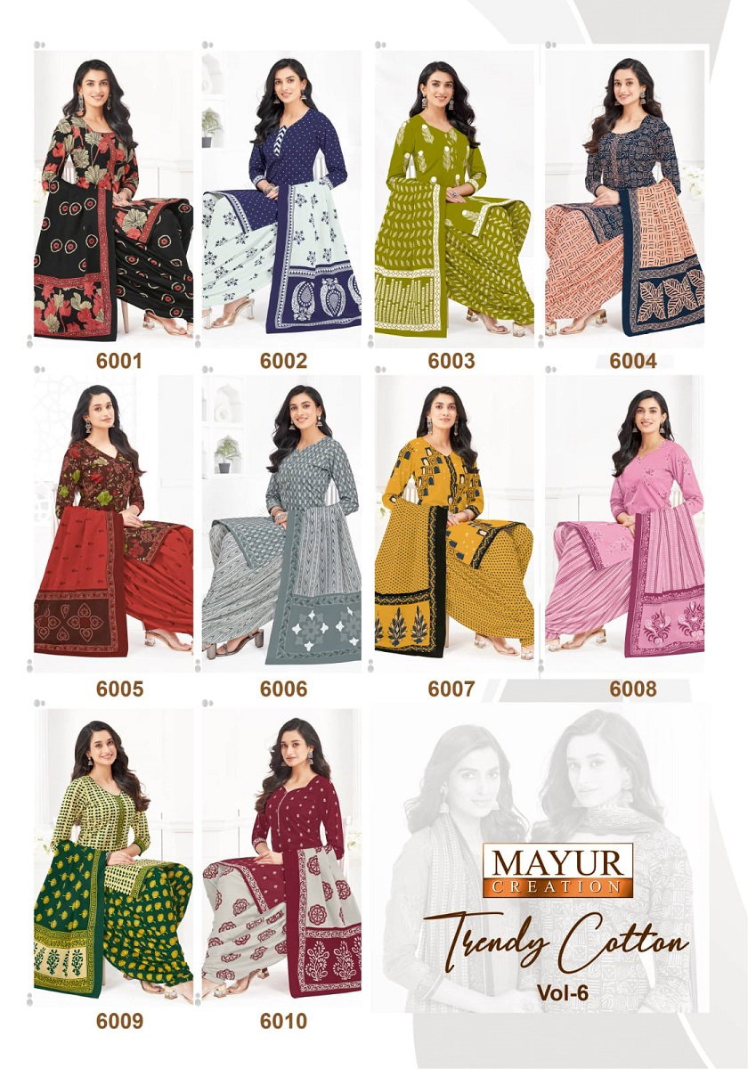 Mayur Trendy Cotton Vol 6 Cotton Printed Daily Wear Dress Material Collection