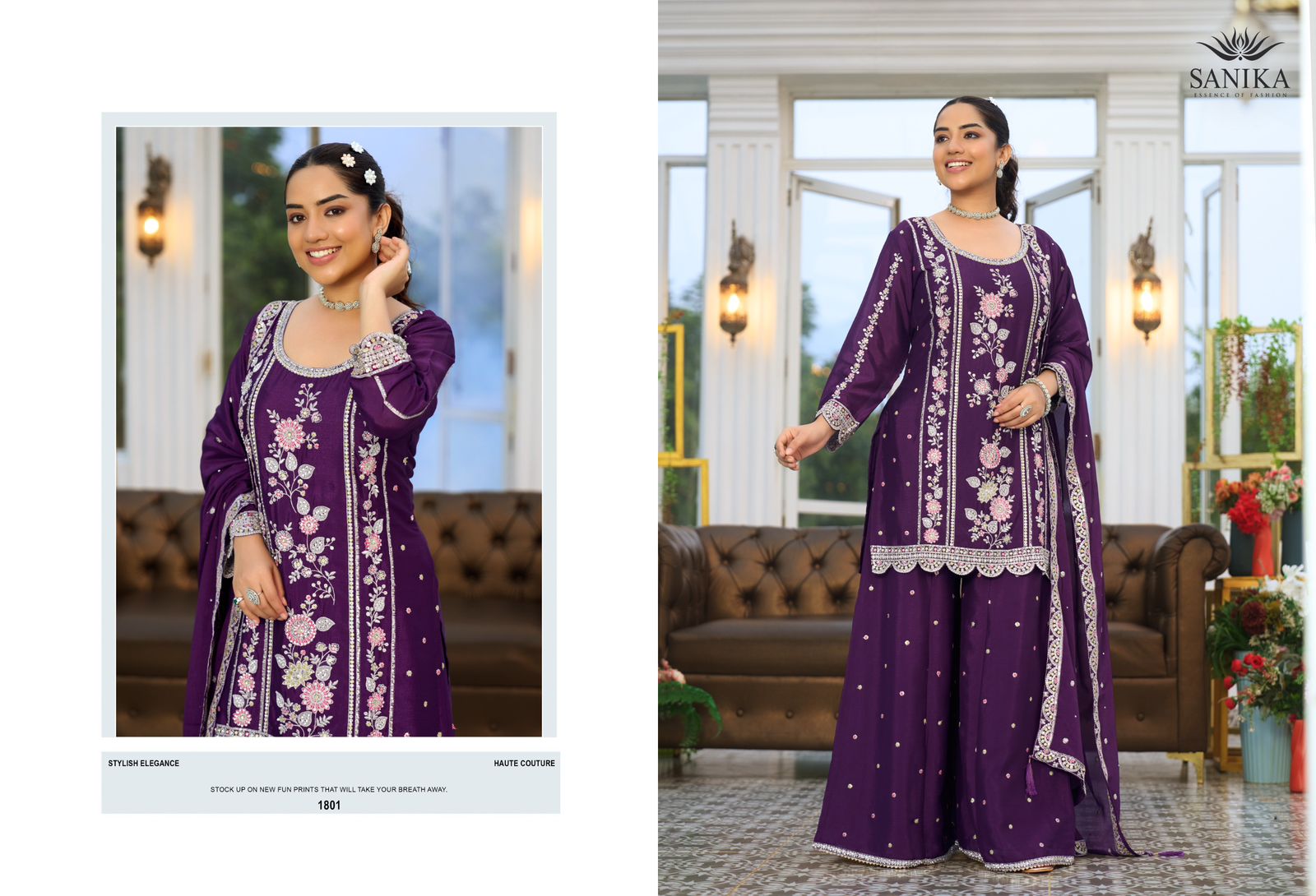 Sanika Rango Ka Jashan Chinon Silk Heavy Embroidery Top Plazzo With Dupatta